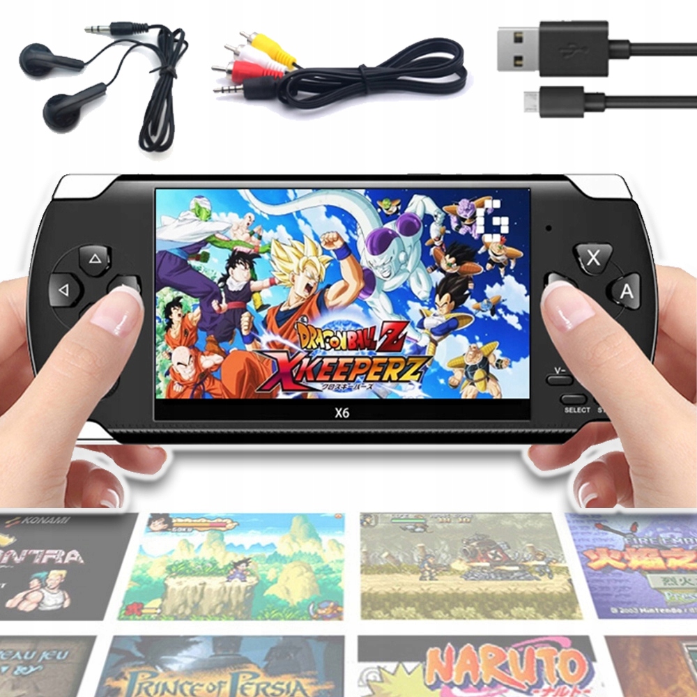Konsola Przenośna Do Gier X6 8G Gra Retro Mini Ponad 1000 Gier 4,3 Cala Tv