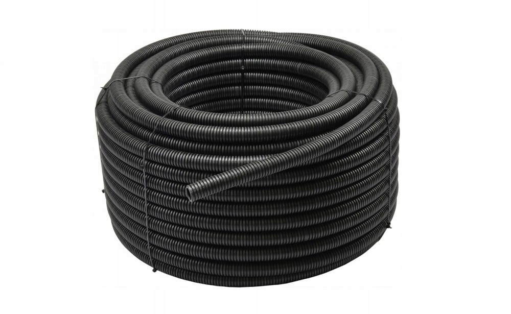 Rura karbowana 25/20 czarna Uv pilot, rolka 25 mb.