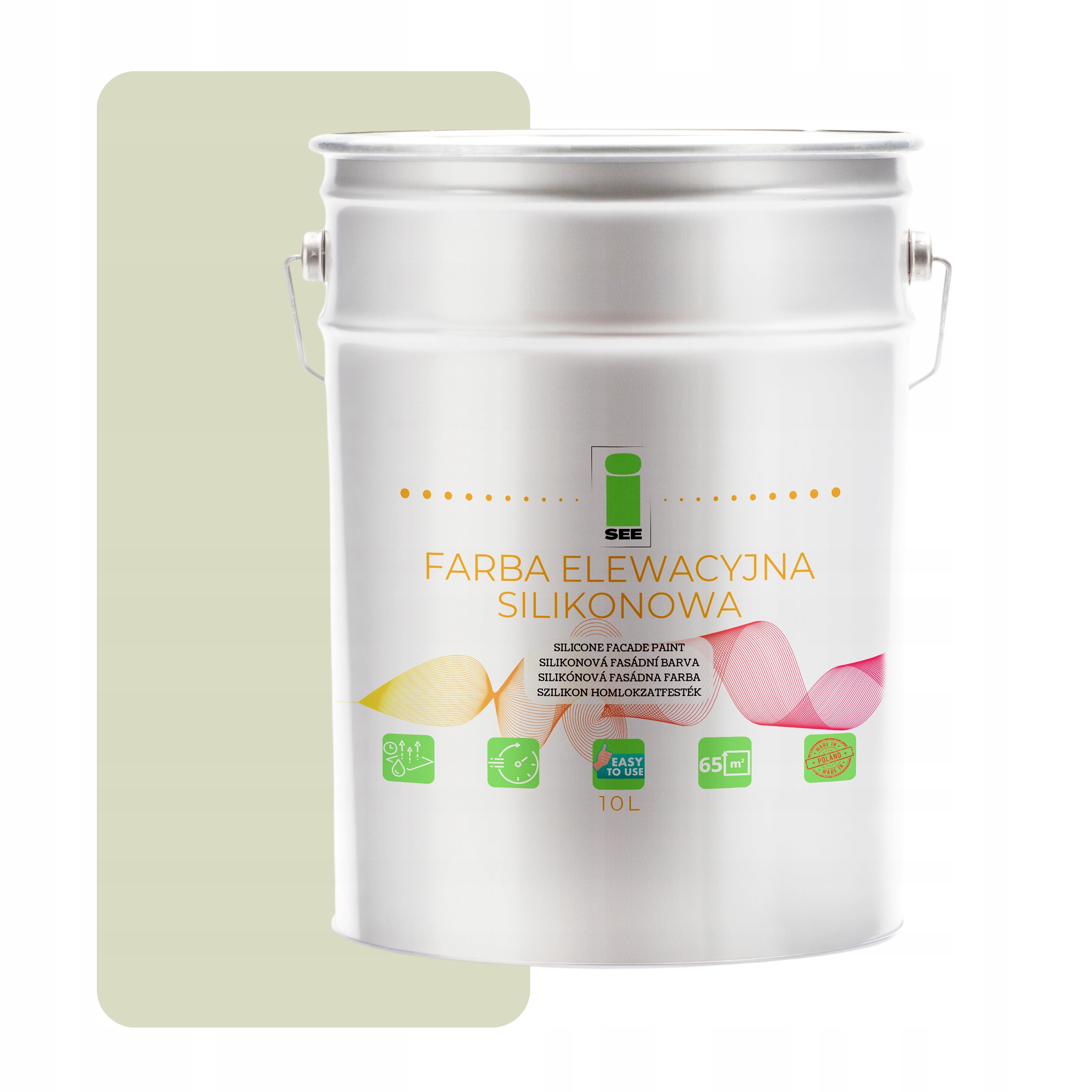 Fasádna Silikónová Fasádna Farba Biela Mierne Zelená 10 L Antihniloba