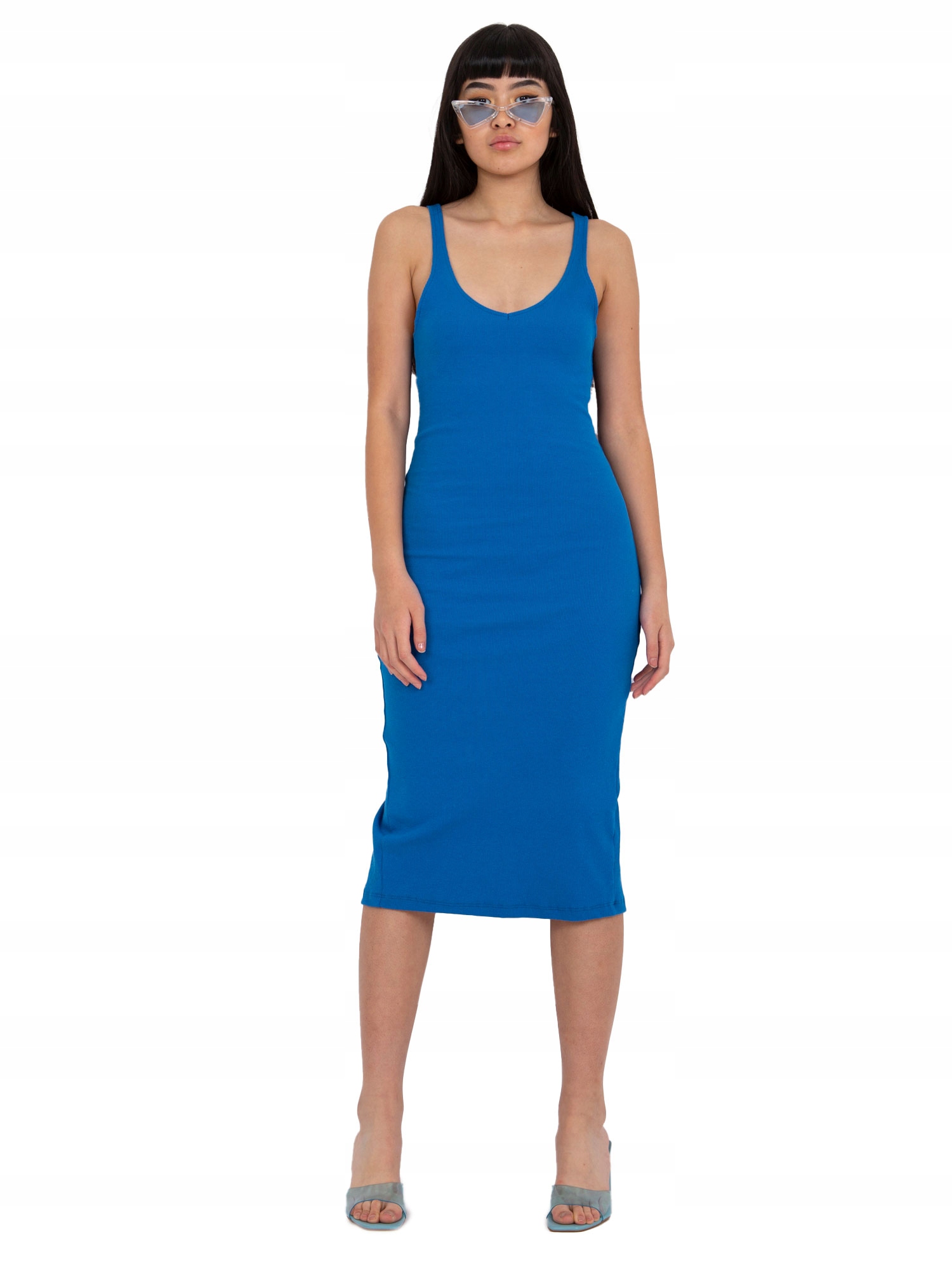 

Dopasowana Sukienka Midi na ramiączkach - M