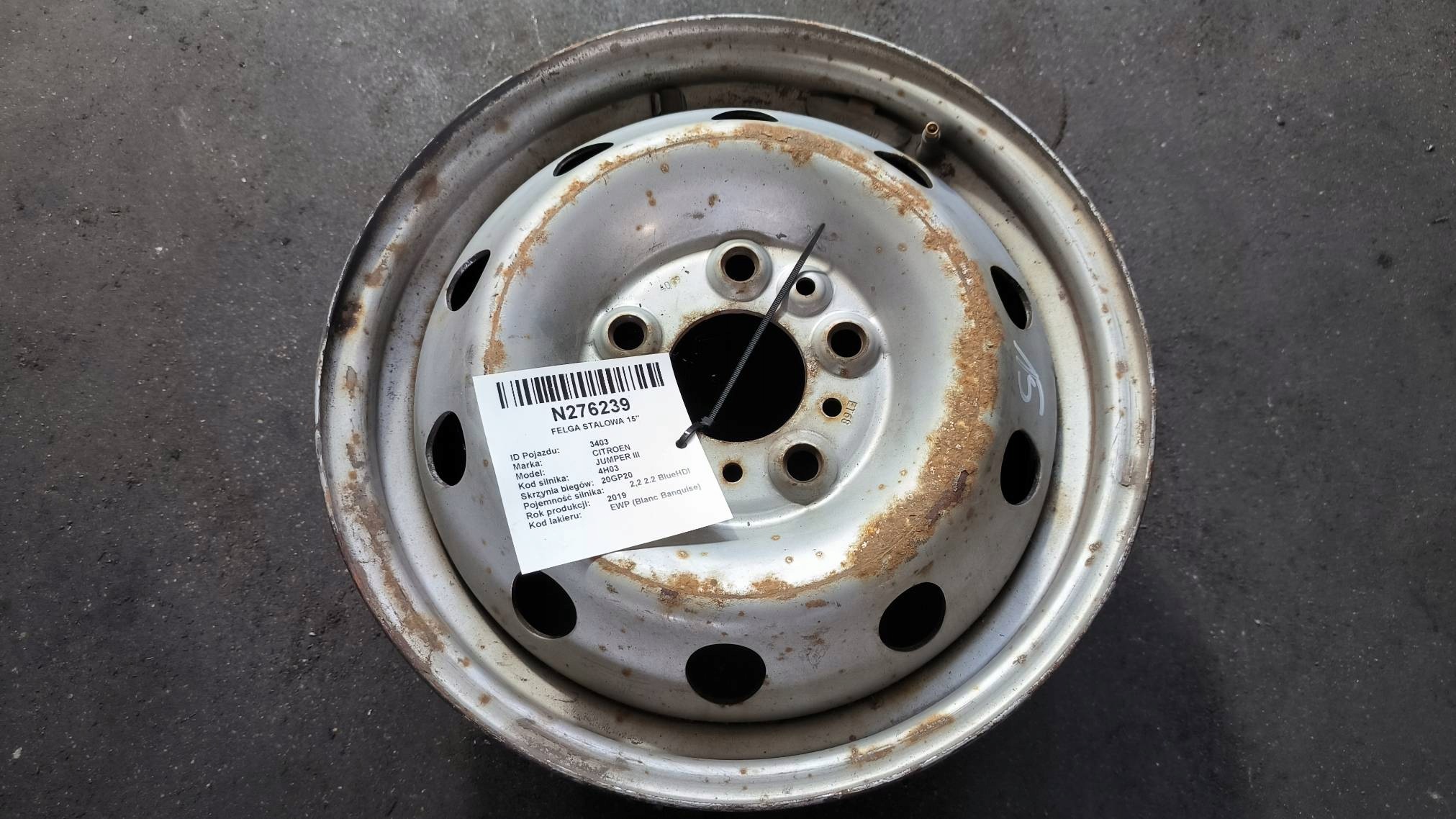 disk STALOWA 15'' 5X118 CITROEN JUMPER III