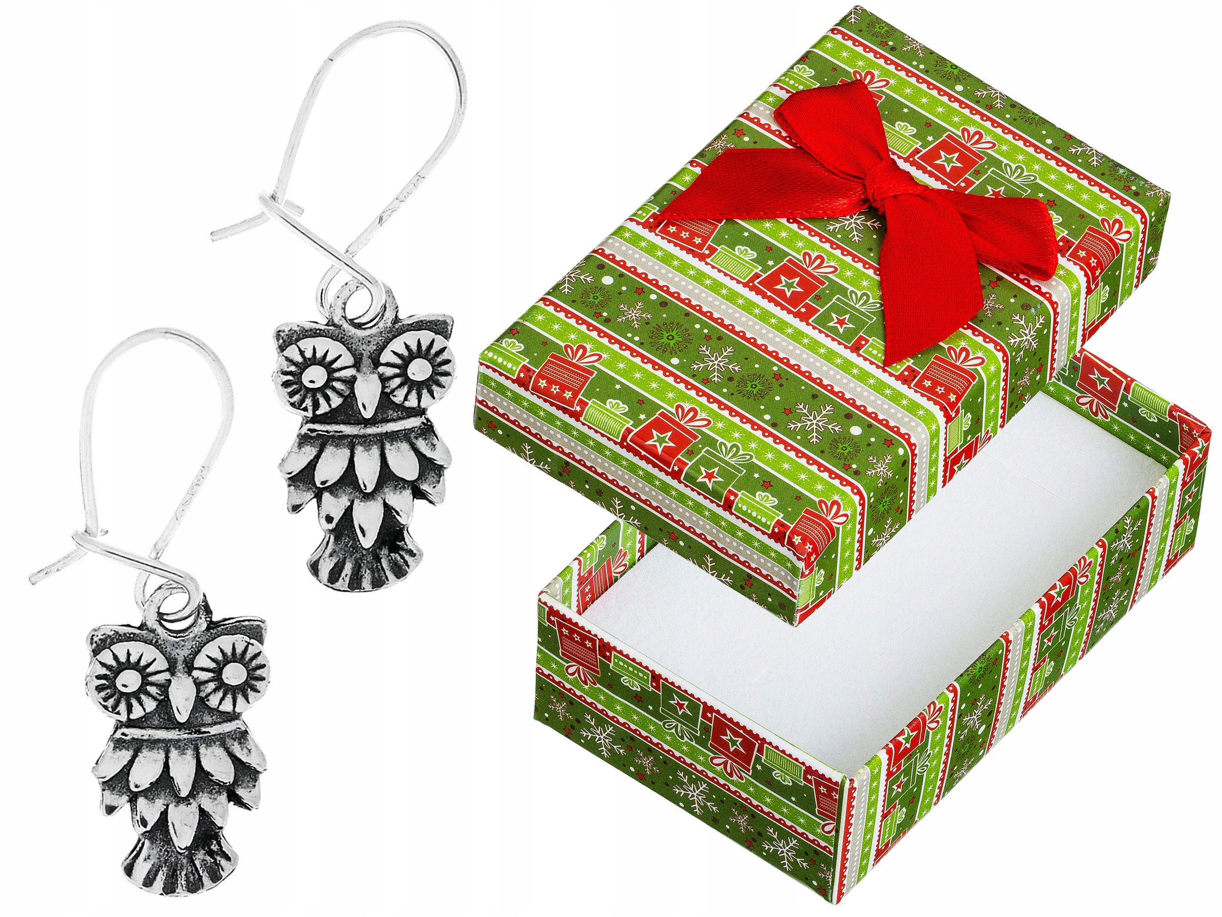 Stříbrné Náušnice Závěsné sovy Dámské Oxidované Ptáci Bigiel Stříbro 925