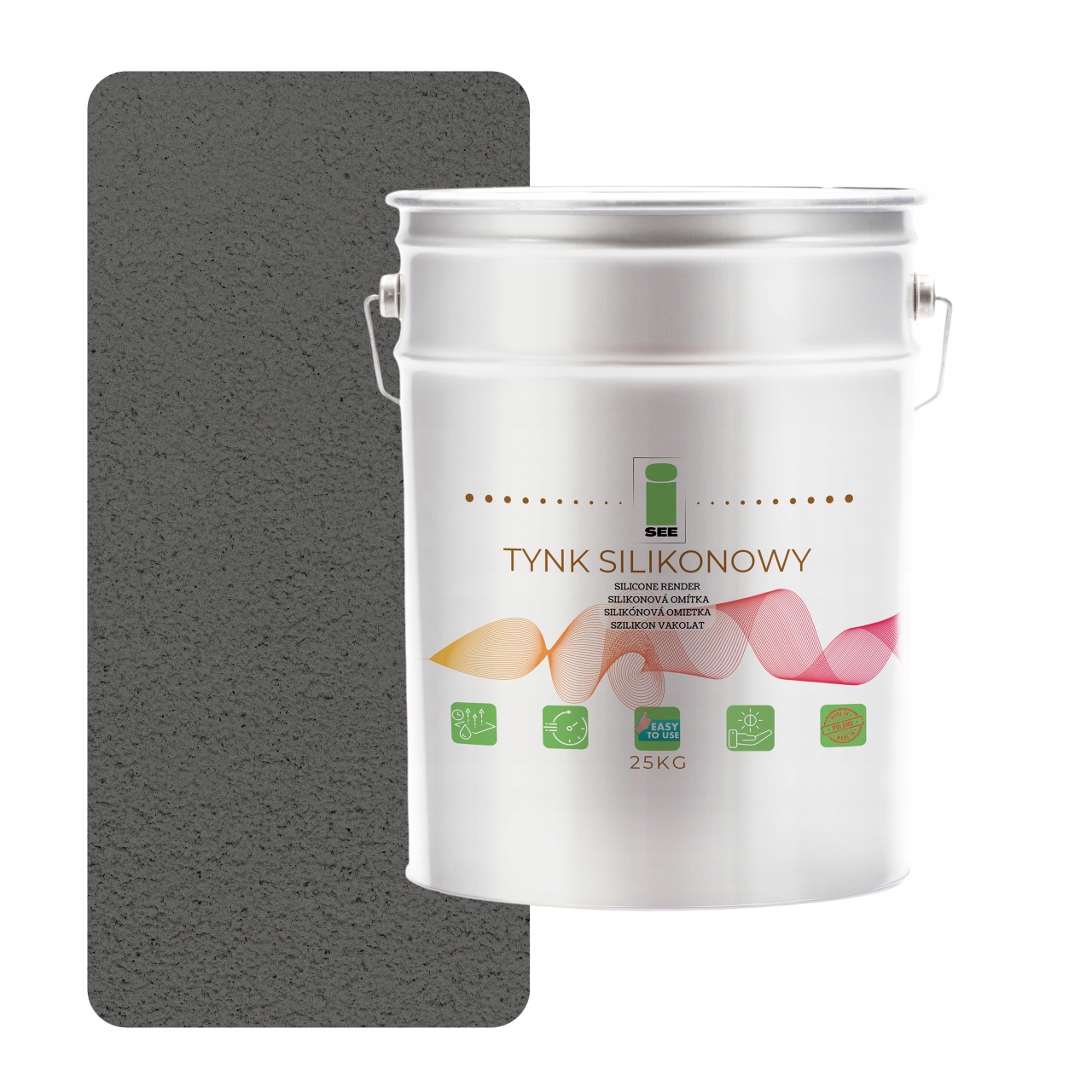 Vnější Silikonová Fasádní Omítka Šedá, Tónovaná, 1.0 MM, Průměr 25 Kg