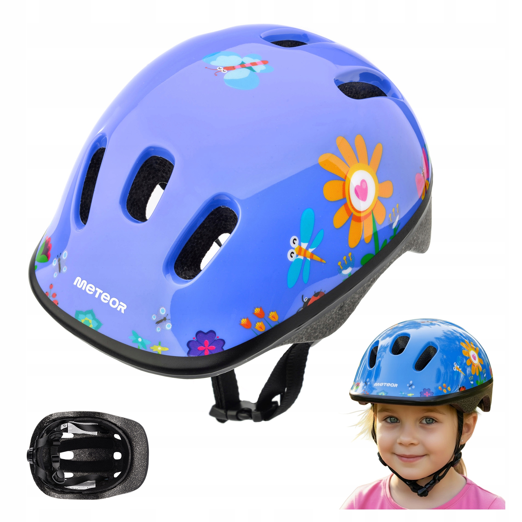 Kask Rowerowy Regulowany Dziecięcy Dla Dzieci Meteor KS06 Xs 44-48cm Garden