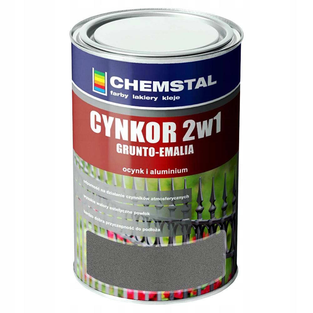 Grunto-Emalia stal ocynk Cynkor 2W1 Chemstal Grafit 5L