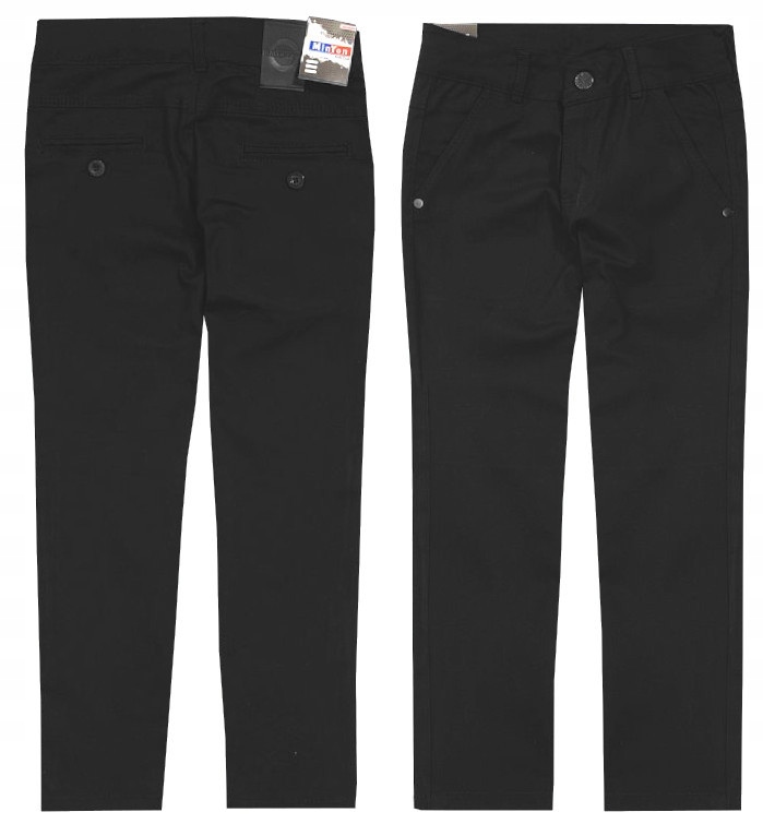 SPODNIE ELEGANCKIE MATERIAŁOWE CHŁOPIĘCE na galowo CZARNE 8/9 T012B