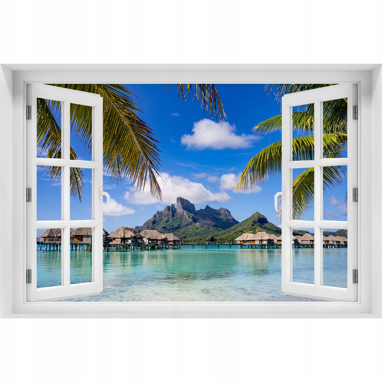

Naklejka Fototapeta Okno Palmy na Bora Bora 120x80