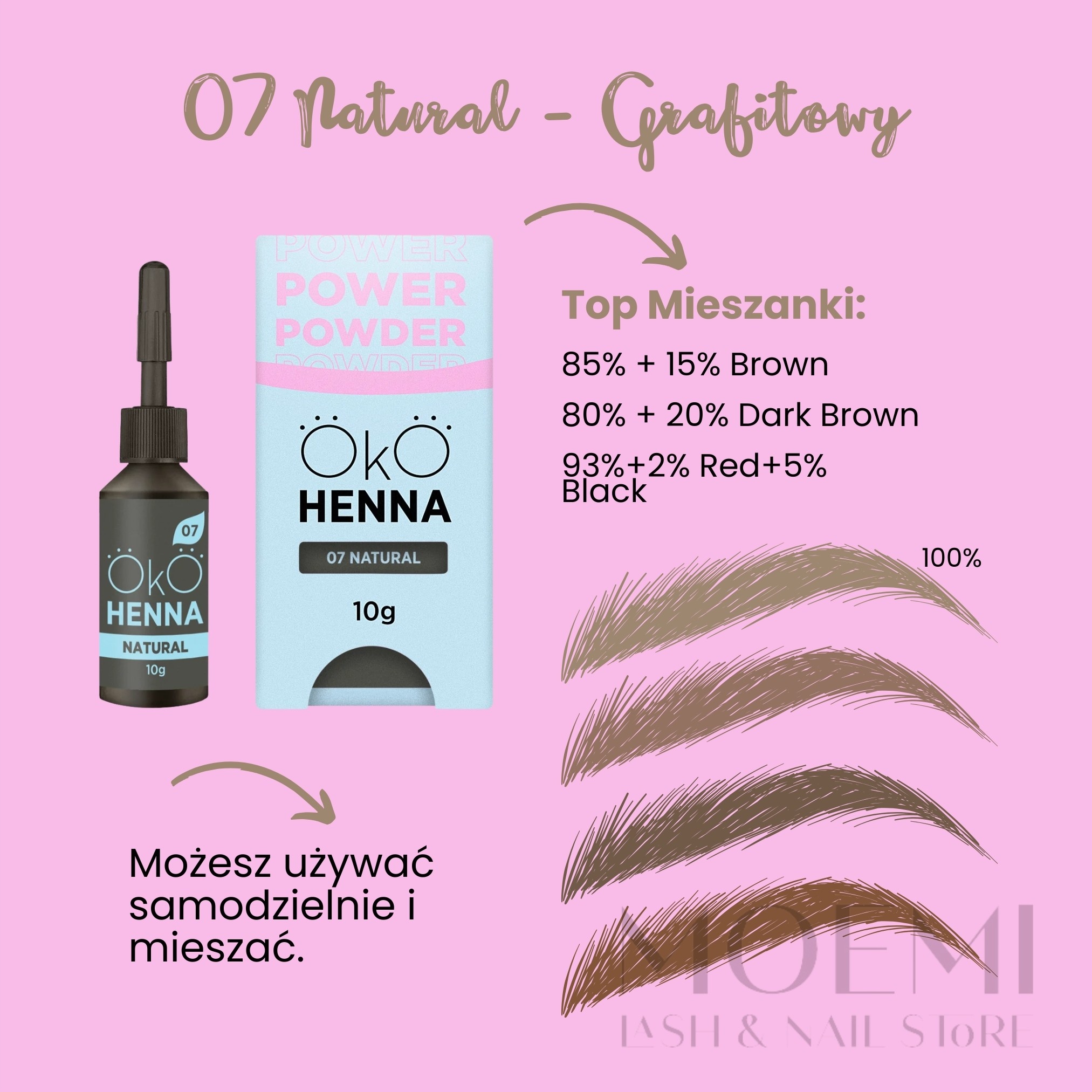 Henna Pudrová Oko Power Powder 10 g 07 Světle grafitová barva