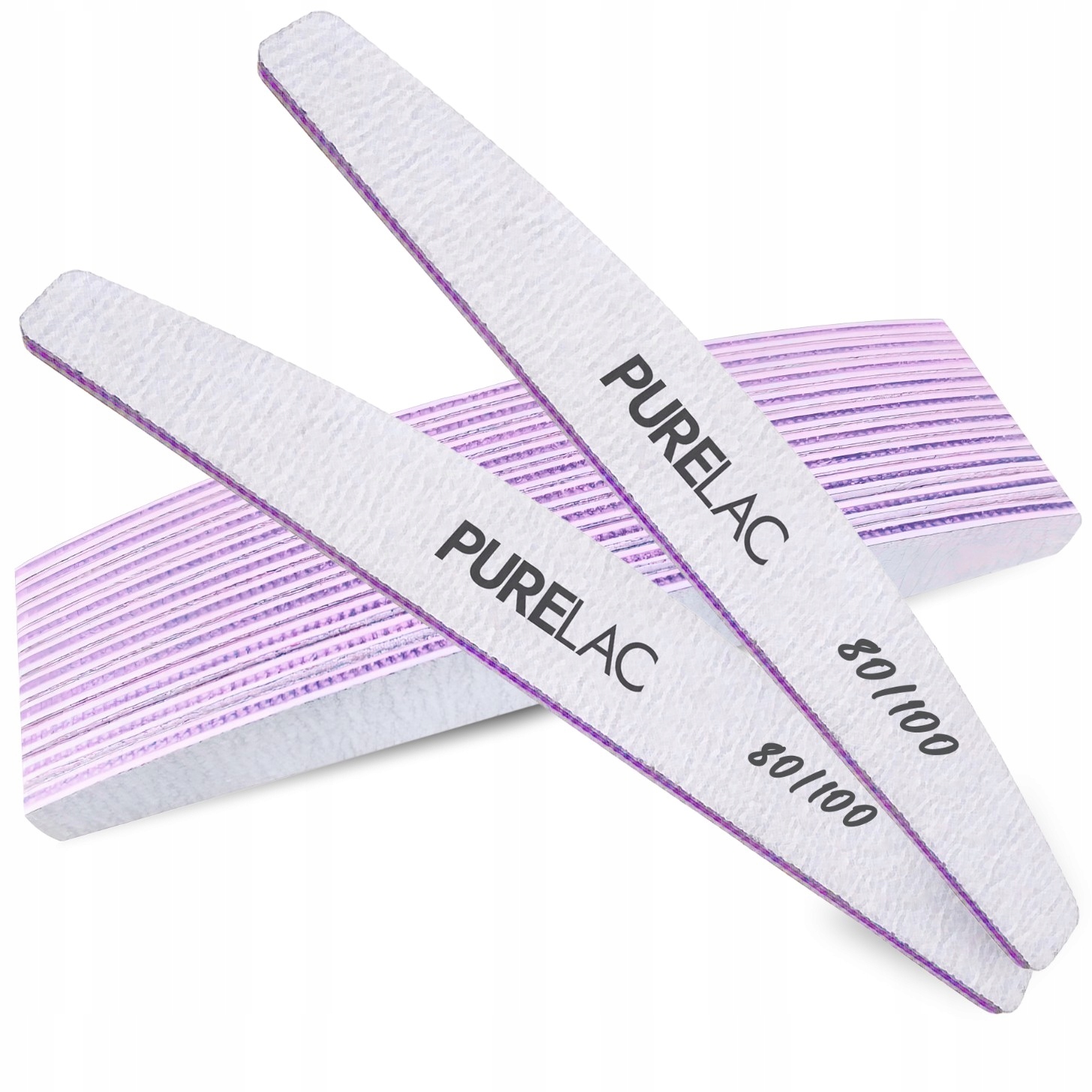 Purelac Pilník Na Nehty Loďka Půlměsíc Zebra Hq 80/100 Sada 100 ks