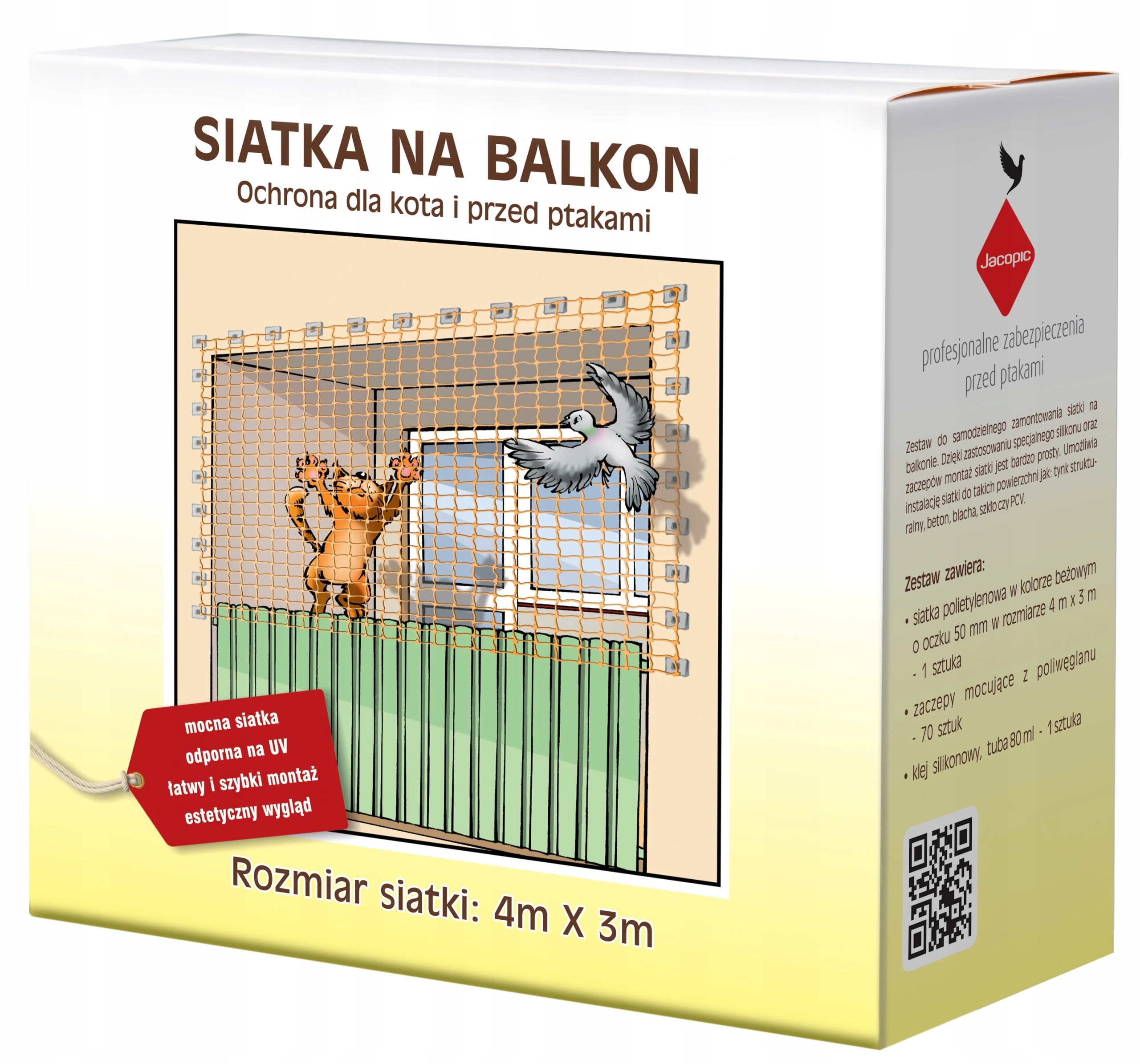 

Zestaw Siatka Na Balkon Bez Wiercenia Dla Kota 4X3