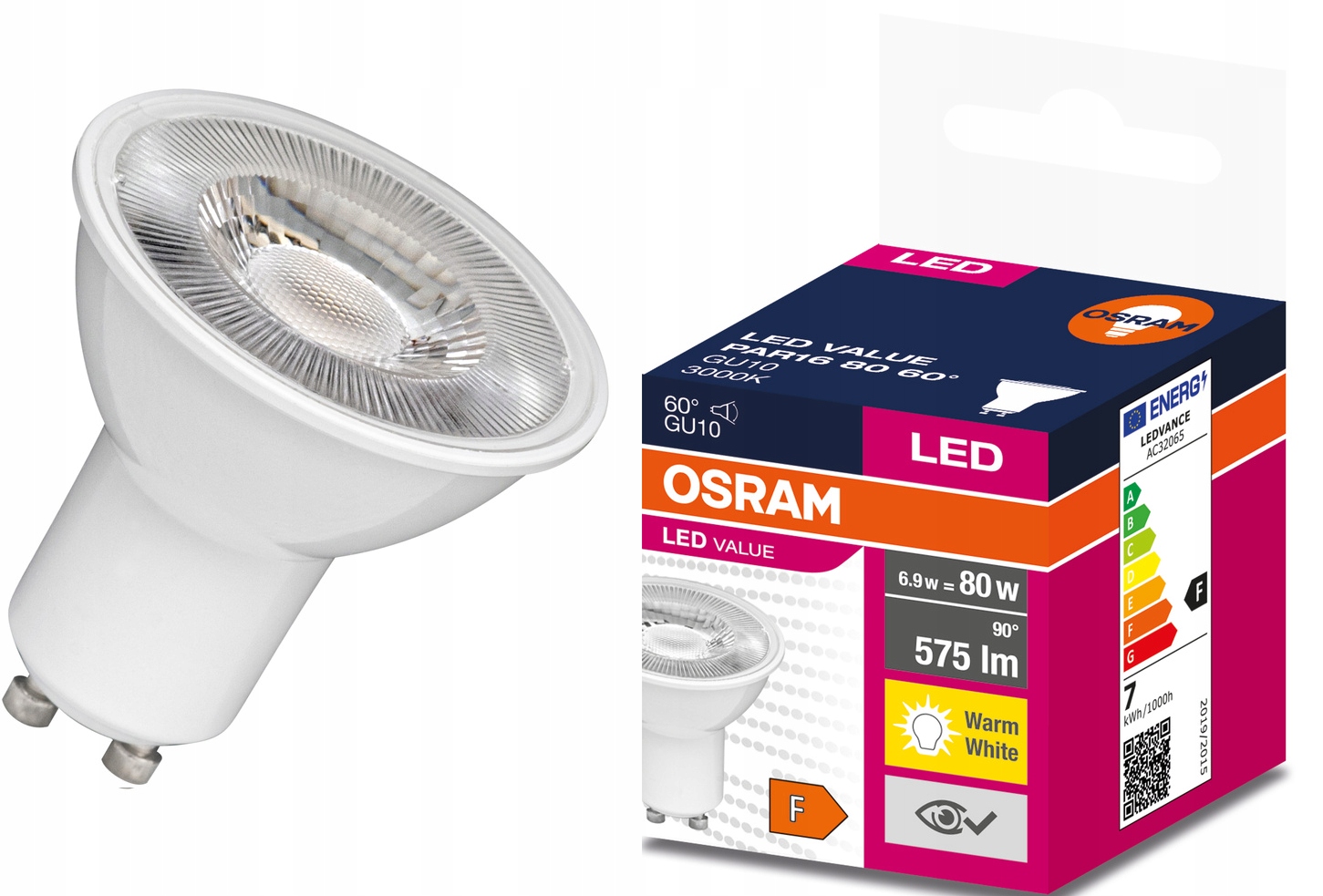 

Żarówka Led GU10 6,9W 3000K 575lm 60st Osram
