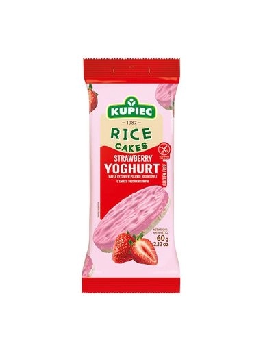 Levně 10 x Rýžové oplatky v jogurtové polevě s jahodovou příchutí 60 g