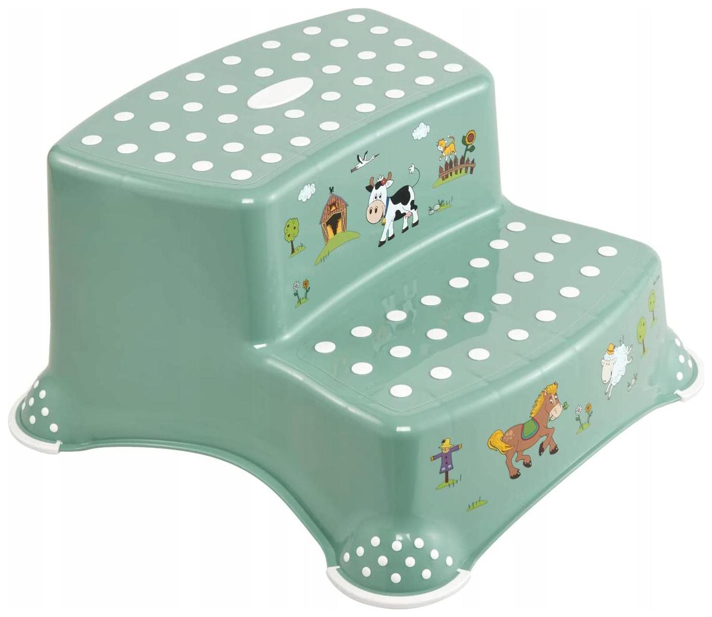 Keeeper Podest Dwustopniowy Antypoślizgowy Zielony Farma Dla Dzieci 100kg