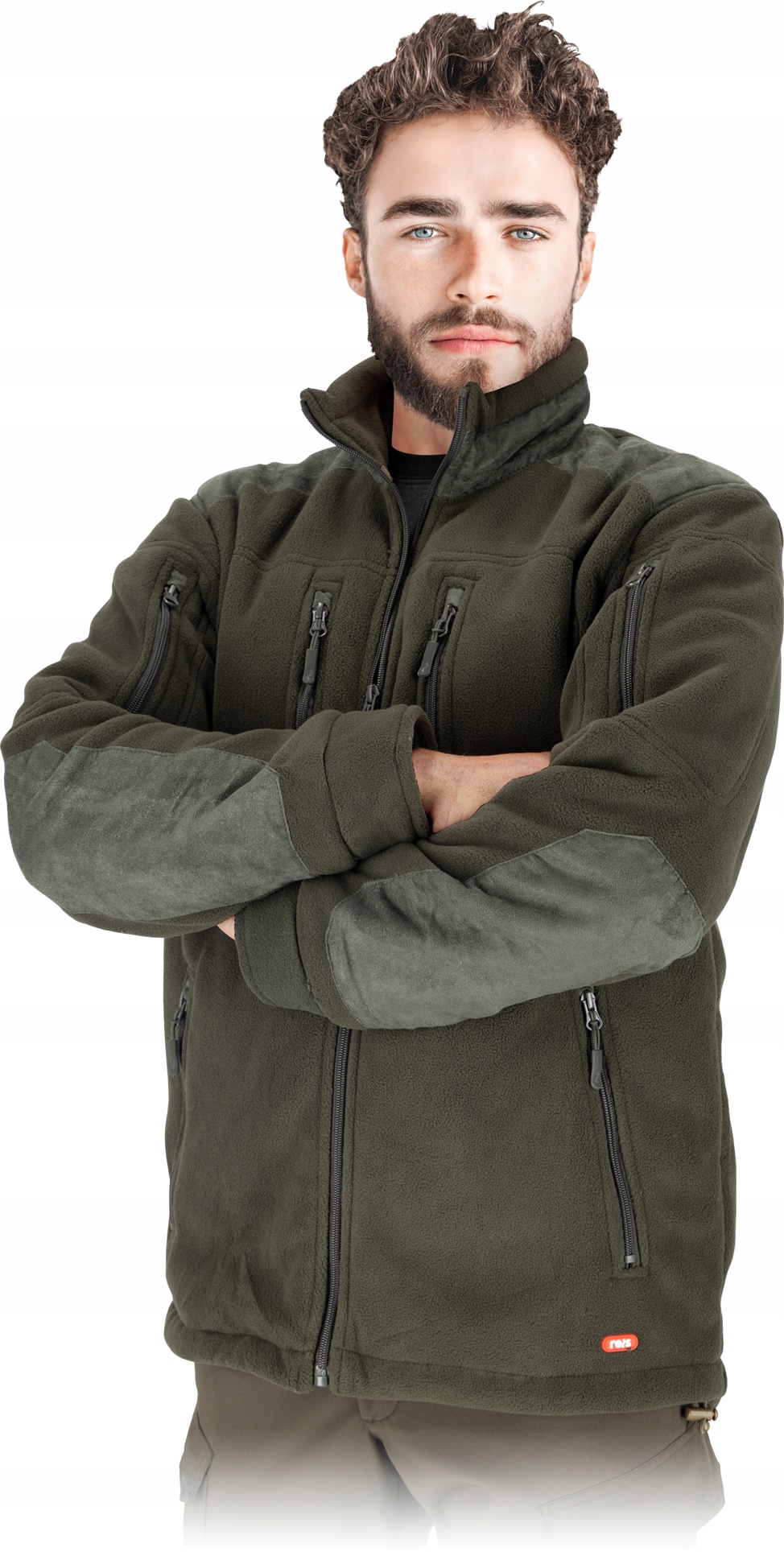 Pánská mikina Pracovní Fleecová Teplá Zip Silná Zimní Bor_z zelená XL