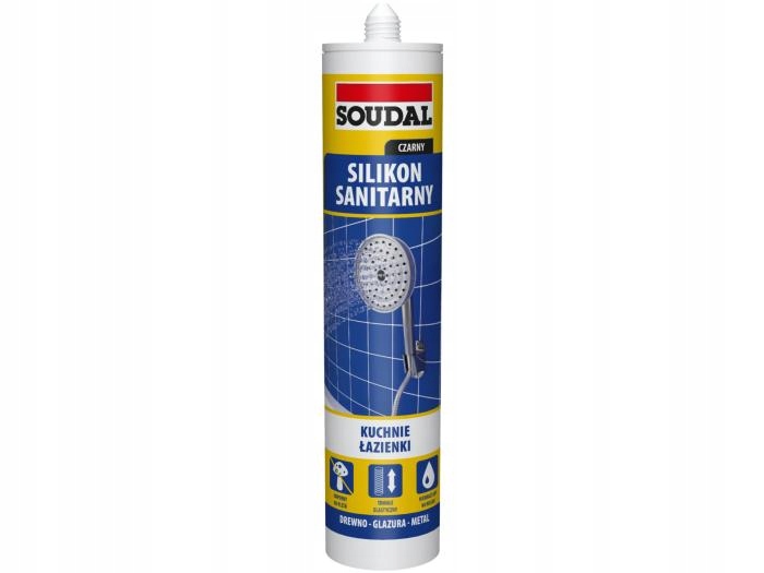 Soudal Silikon Sanitarny Czarny 280ml