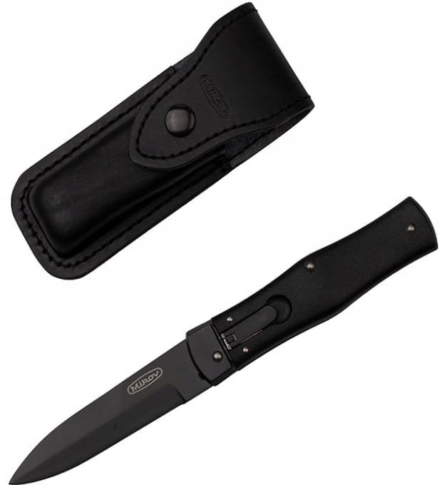 Nůž Pružinový Skládací automat Predator Ocel Pouzdro 9.5 cm Mikov