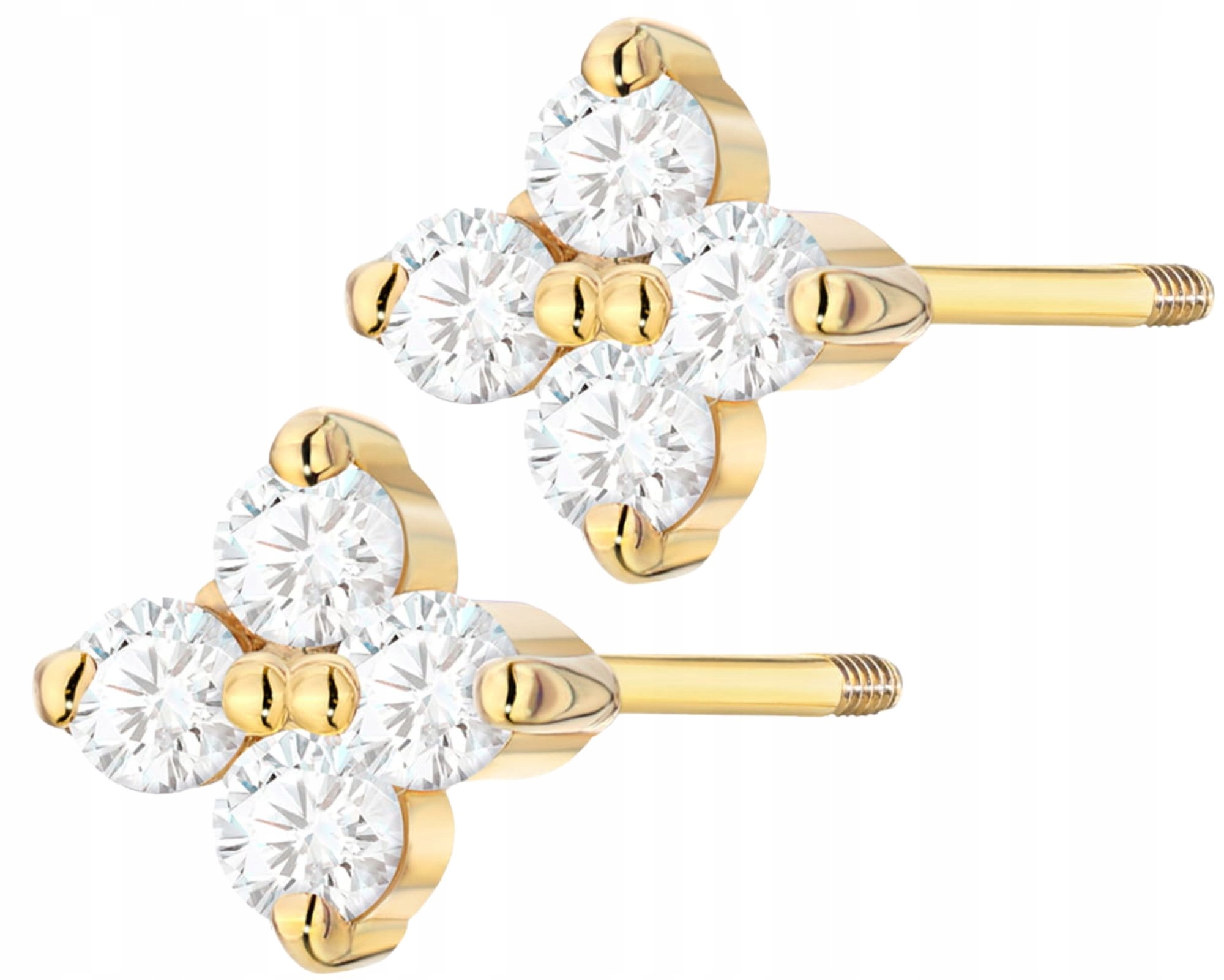 Zlaté Náušnice S Brilianty Na Šroubovací Tyči Zlato 585 Jako Dárek