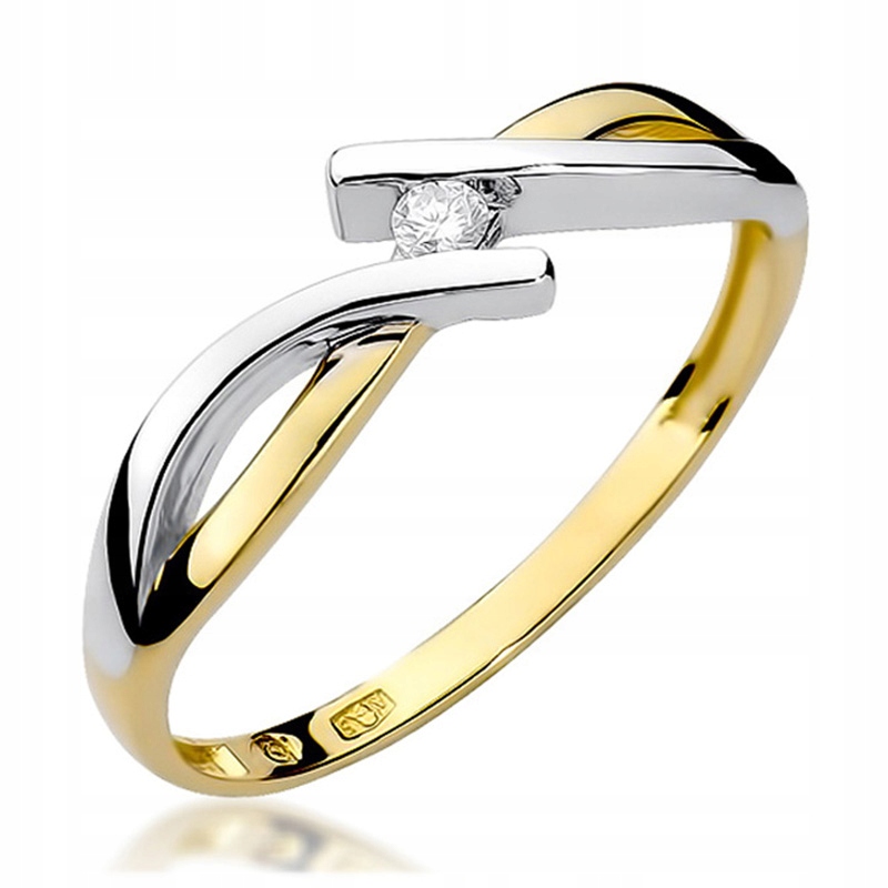 Zlatý Prstýnek s centrálním Briliantem 0,10 ct