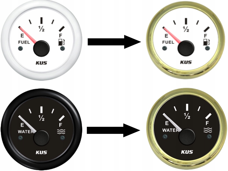 Ramka wskaźników KUS SeaV 85 mm złota Stan opakowania oryginalne
