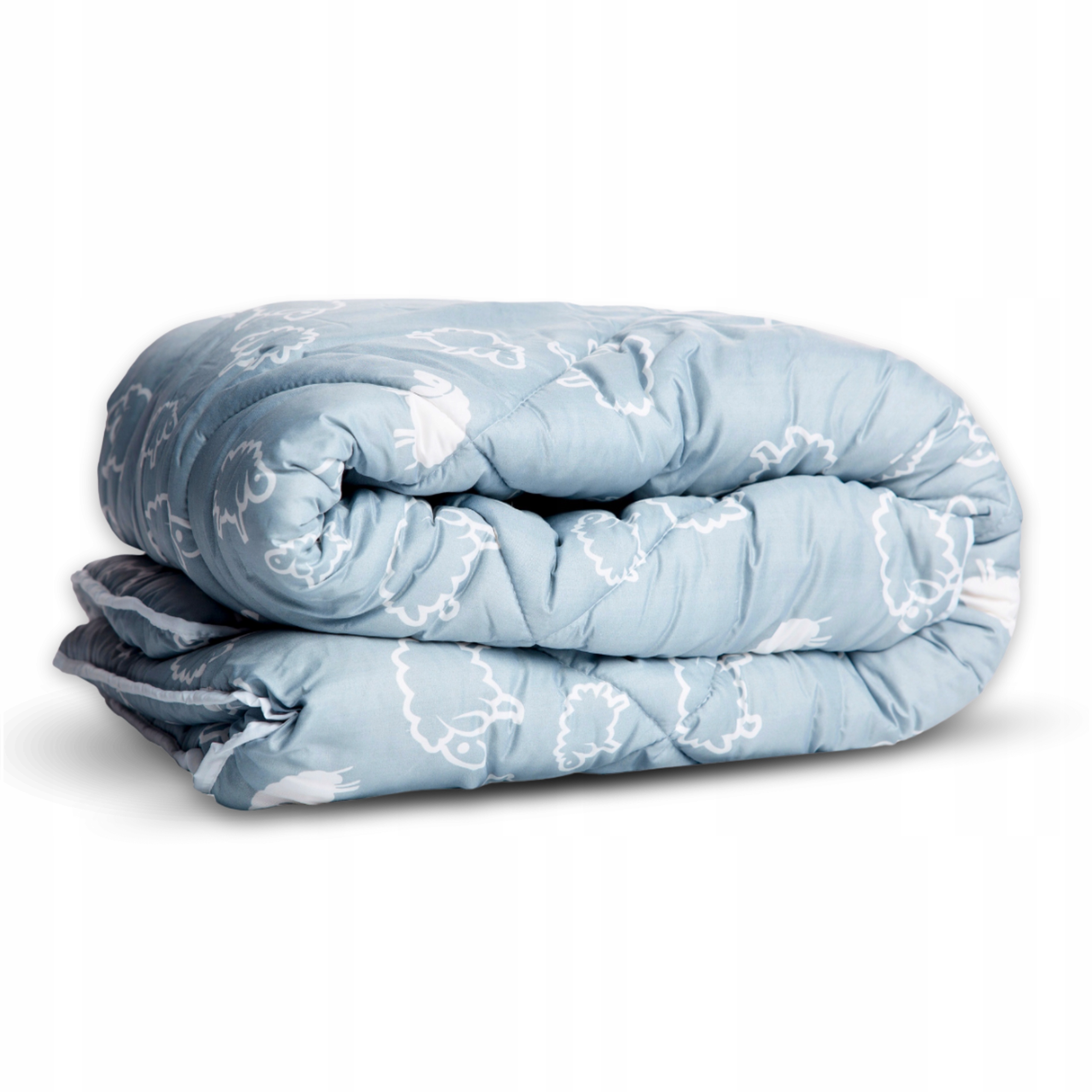 Vlněná Přikrývka 140x200 Celoroční Ovčí vlna Silná teplá šedá Ovečky