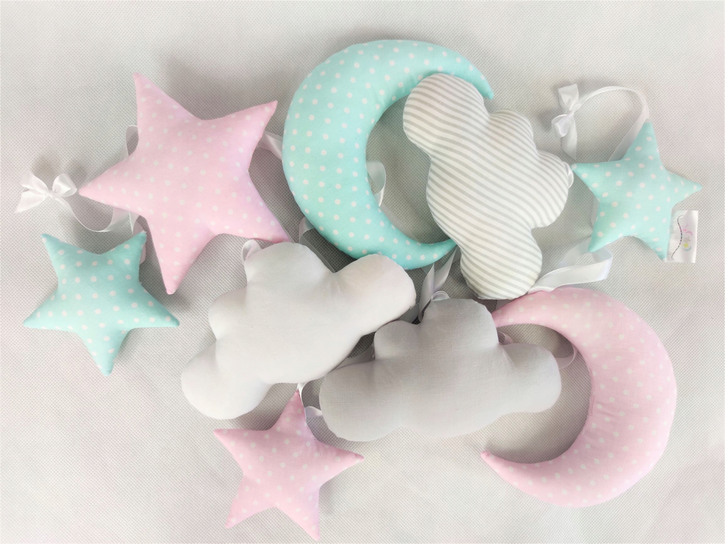 Гирлянда chmurkowa :) Нежный бирюзовый и роз