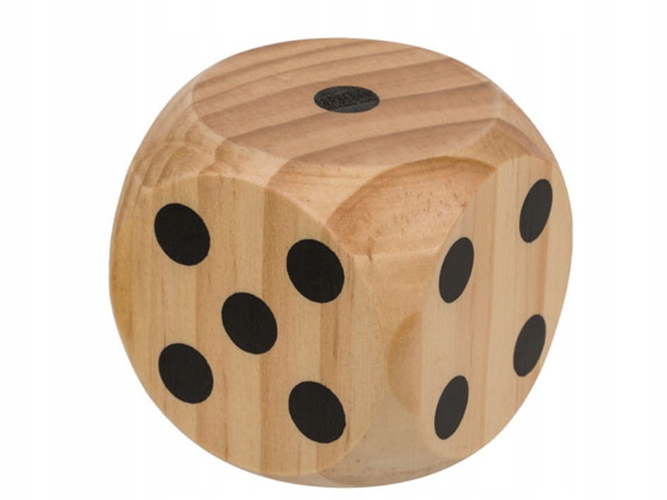 Kostka do gry drewniana XL Duża Kość Gra 6 CM