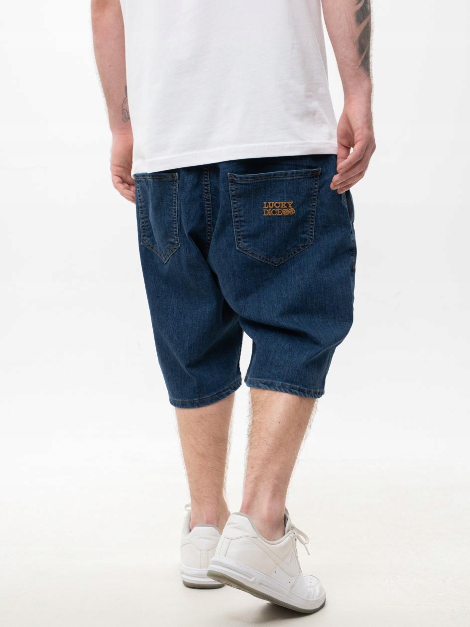 Kraťasy Lucky Dice Baggy, tmavě modré, zlaté vel. XL