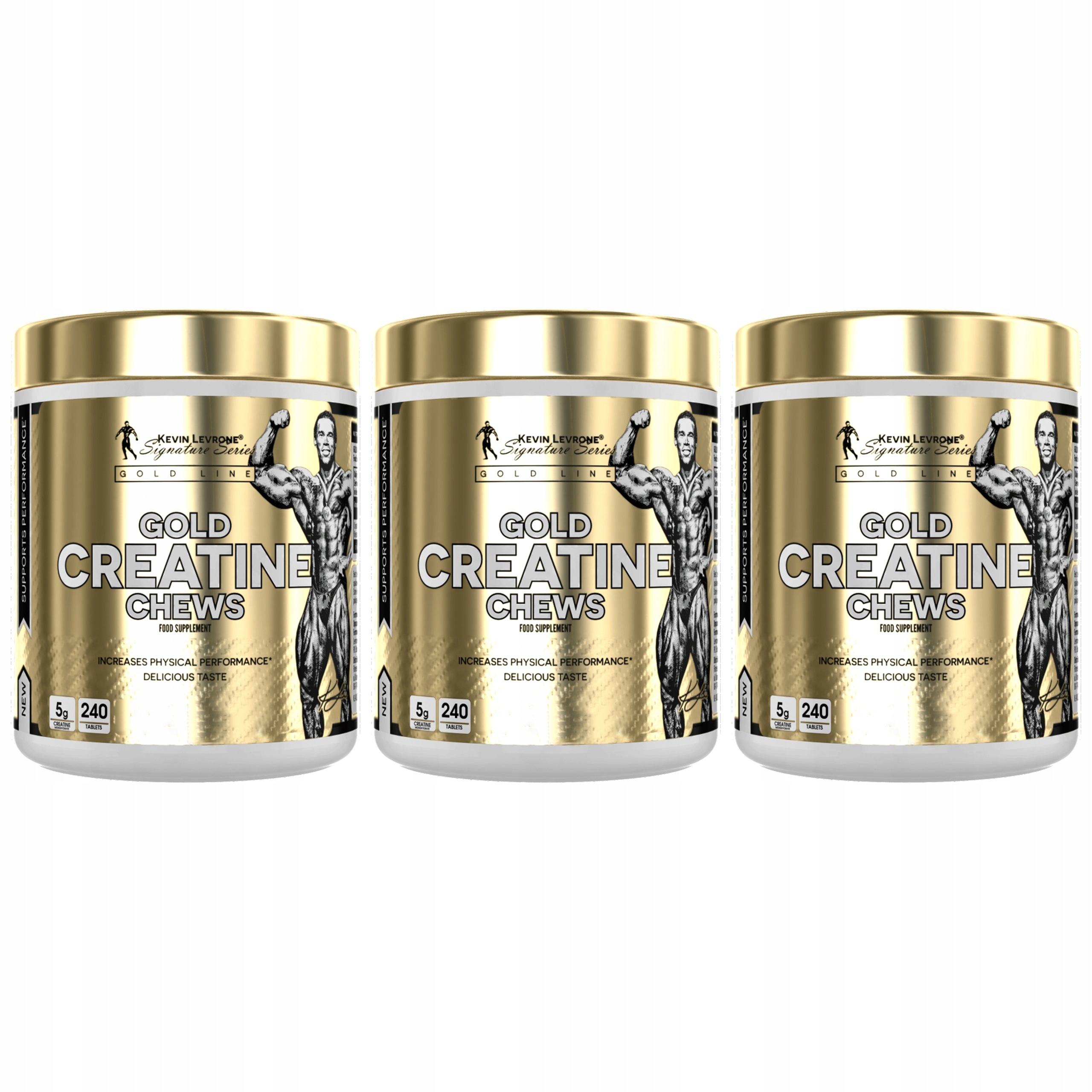 3x Kevin Levrone Gold Creatine Chews 240 tabs Výkon a regenerace