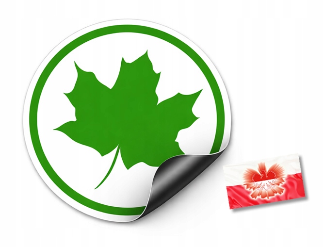 Magnes Na Samochód Auto Zielony Listek Młody Kierowca Liść Klonu 11 cm