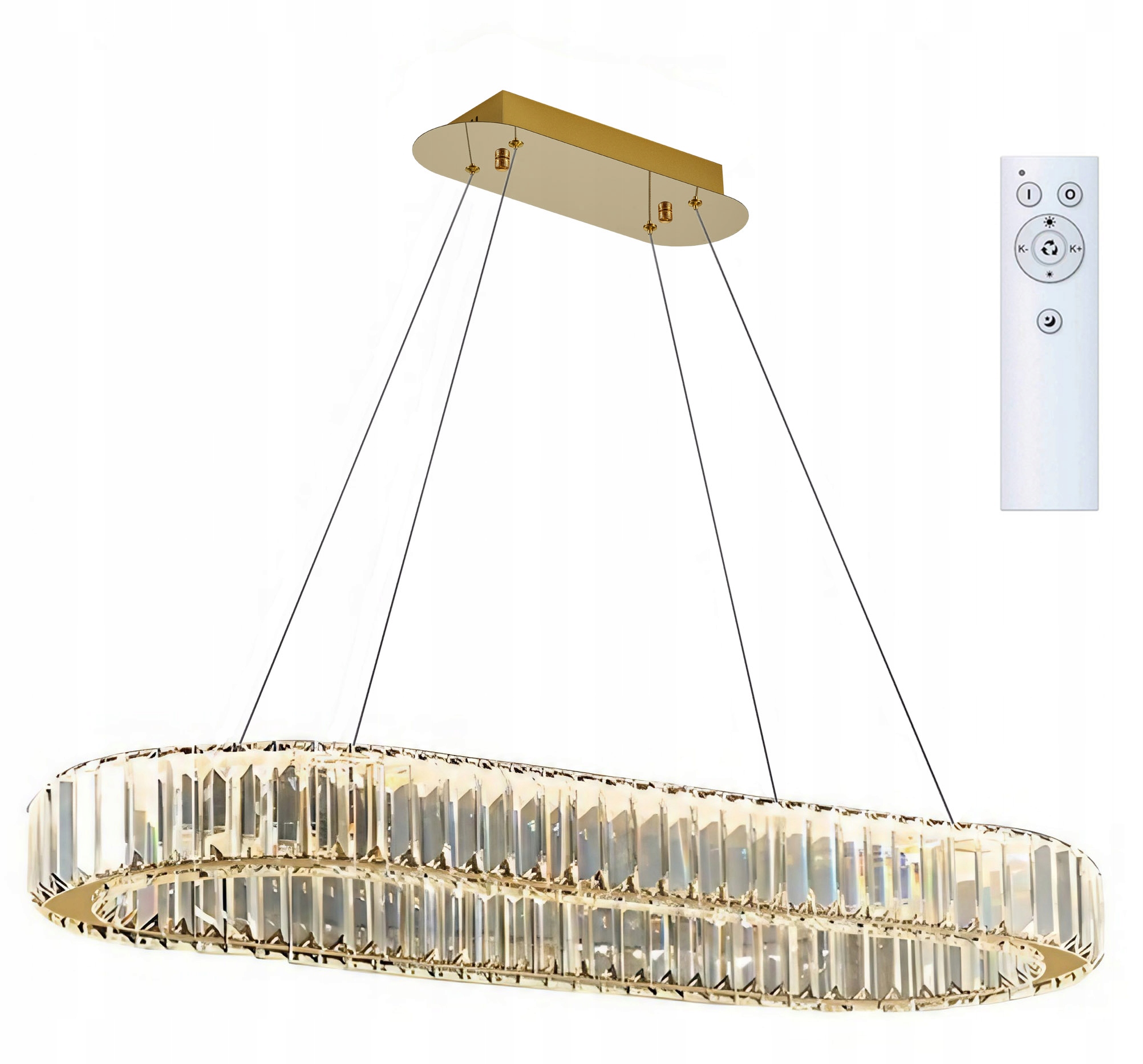 Lampa wisząca Led nad stół kryształ pilot 90cm żyrandol loft Petra Wobako