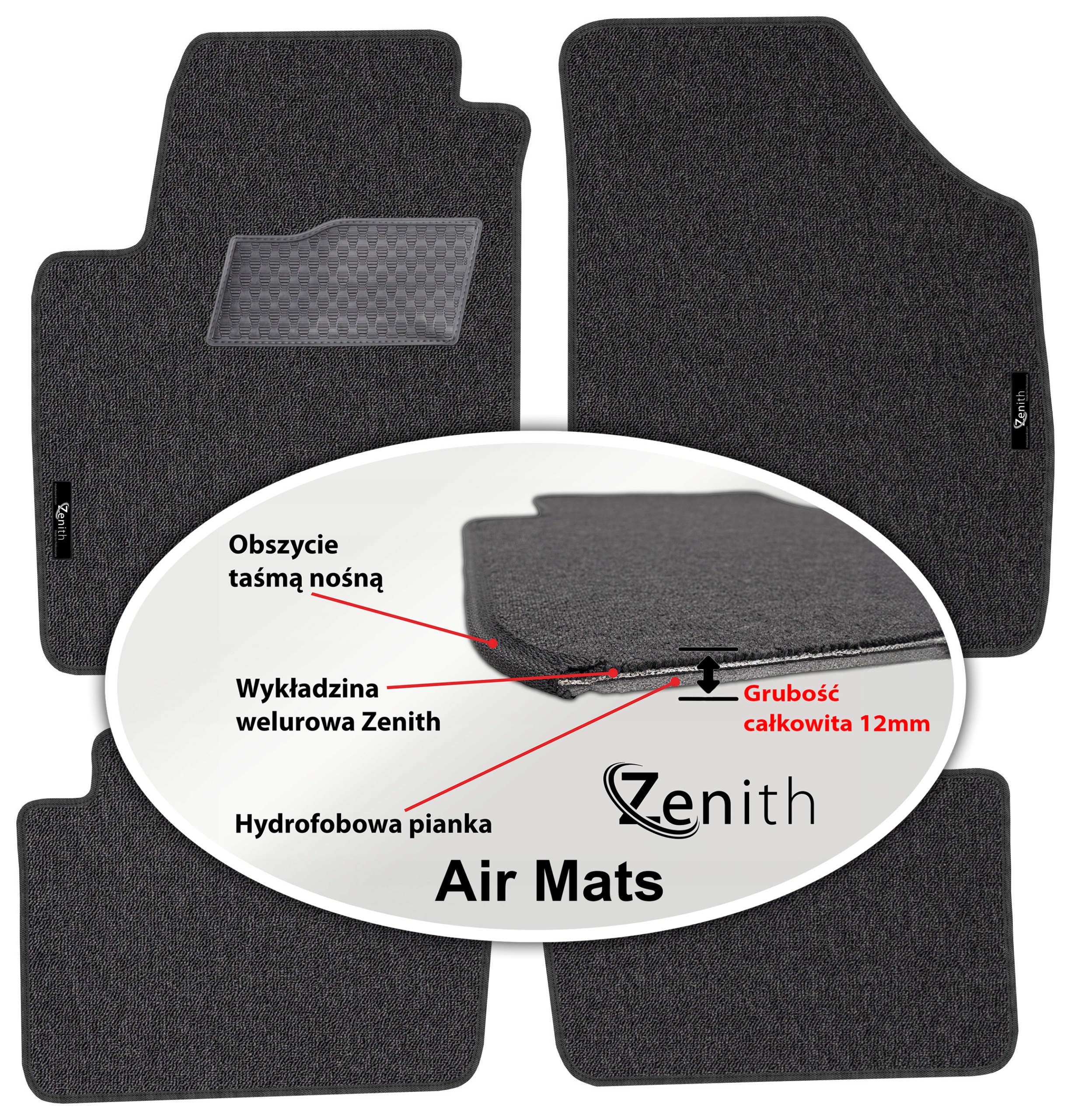 Hyundai i10 I 2008-2013 Velurové koberce do auta Zenith Air Mats