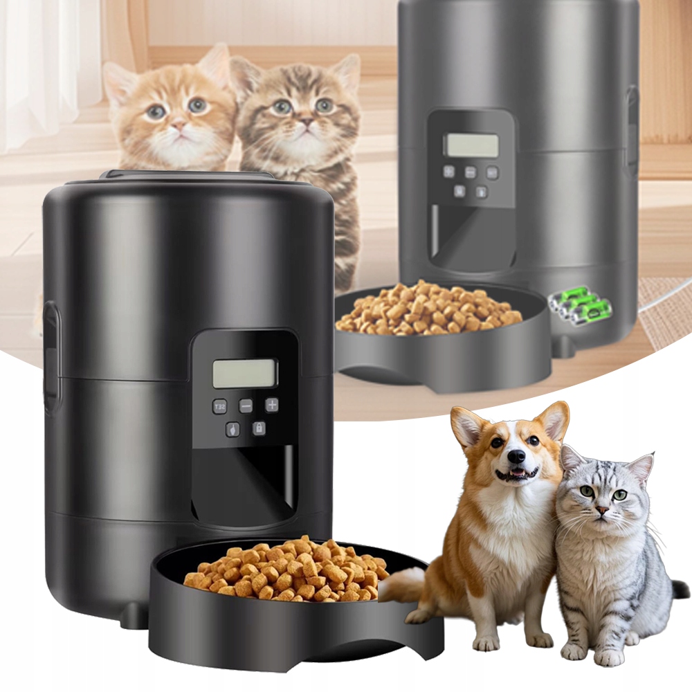 Automat Na Krmivo Pro Kočky, 1 Misky, 2 L, Automatický Dávkovač Krmiva Pro Domácnost