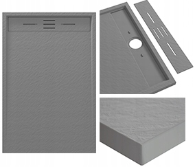 Šedá Sprchová Vanička Obdélníková 120 x 80 CM Viva Kompozit