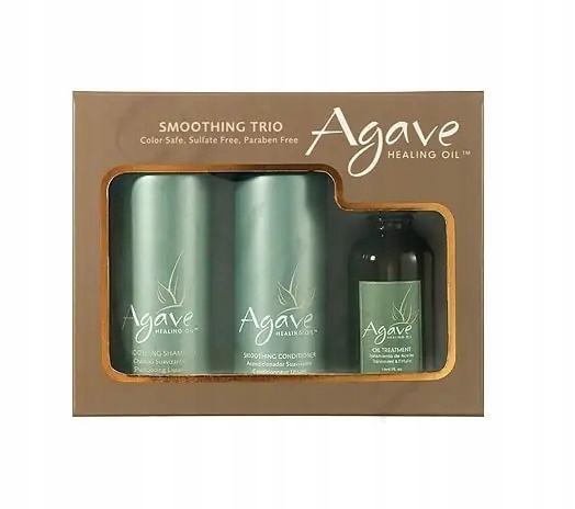 Zestaw Wygładzający Agave Trio Smoothing 2x89mlSzampon Odżywka+olejek
