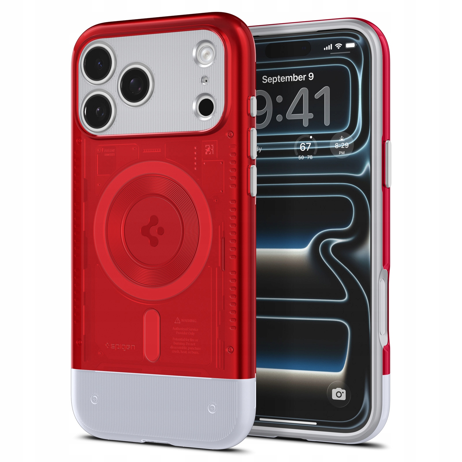 Pouzdro pro iPhone 17 Pro, Spigen Classic C1 Mag, retro pouzdro pro MagSafe, stylové