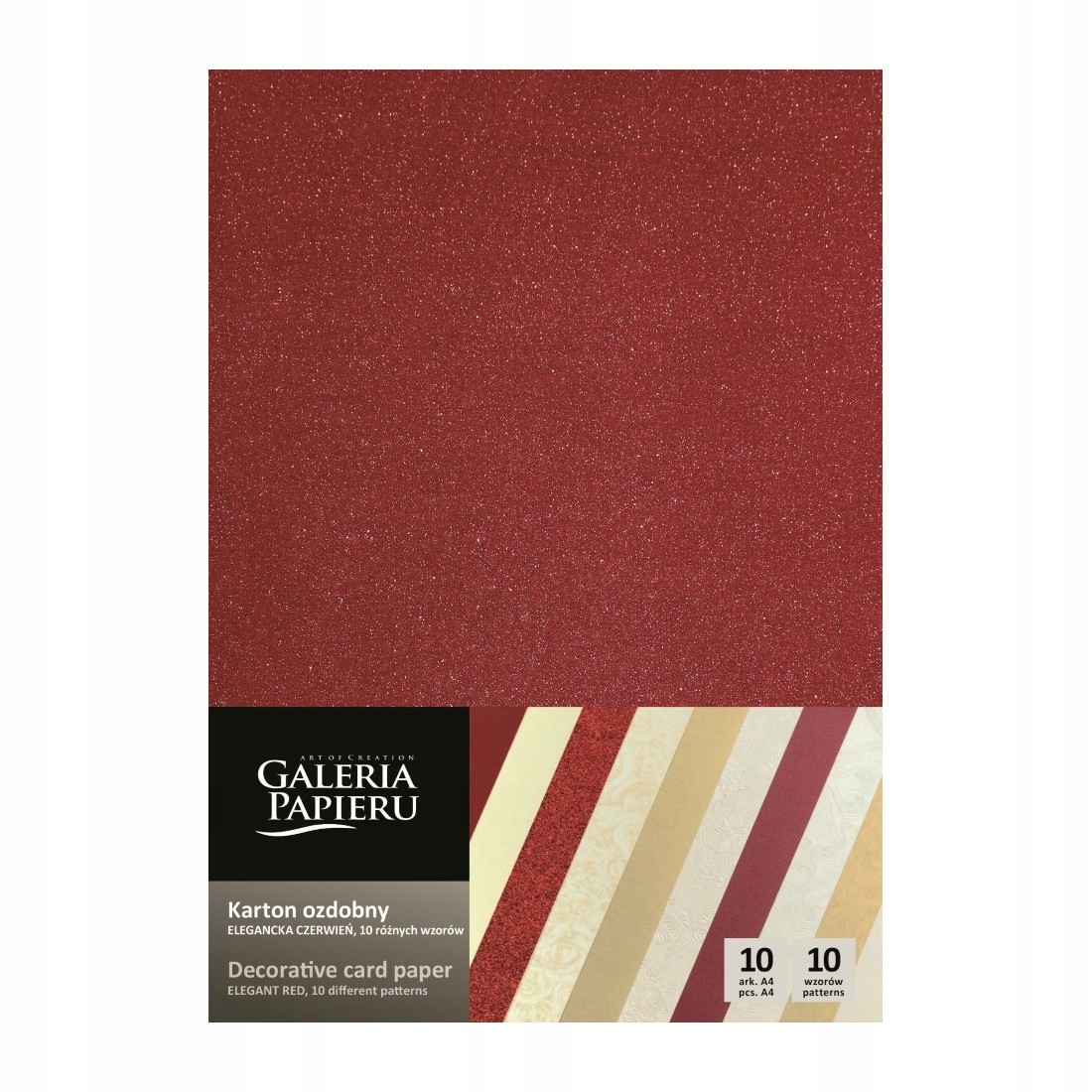 

Karton papier ozdobny Mix czerwony 210-250g 10ark