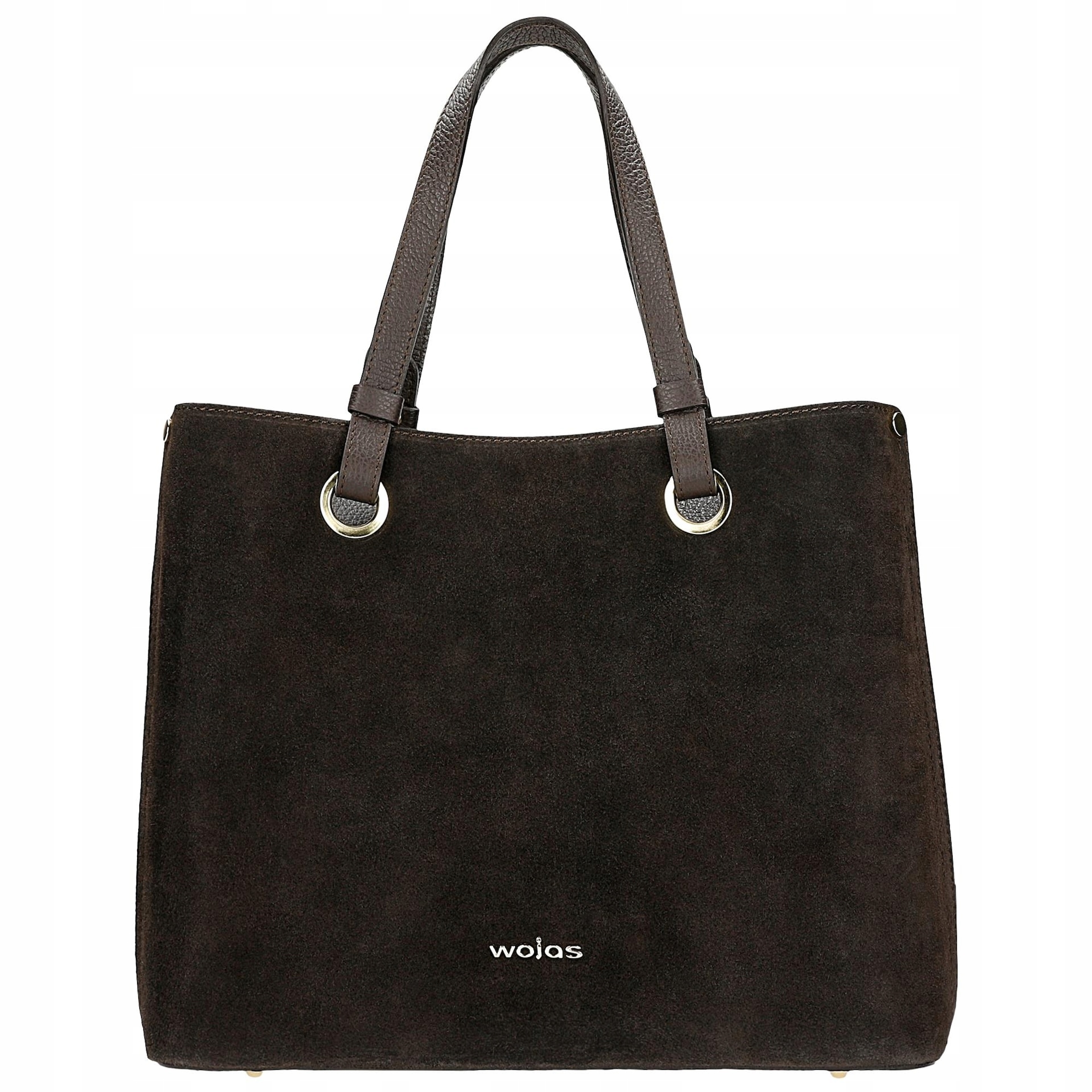 Velká dámská kabelka tmavě hnědá z velurové štípenky