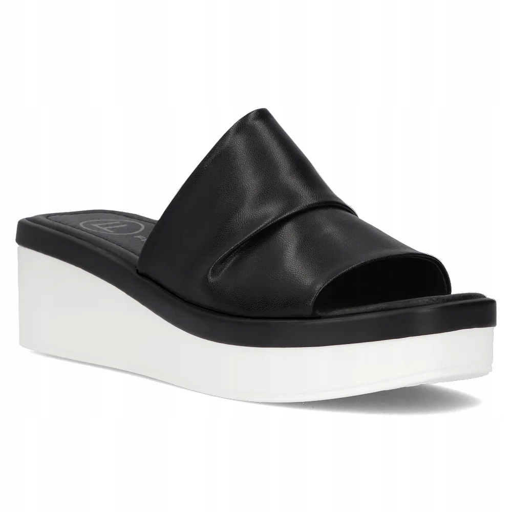 Buty damskie buty letnie skórzane klapki na obcasie koturnie Filippo r.40