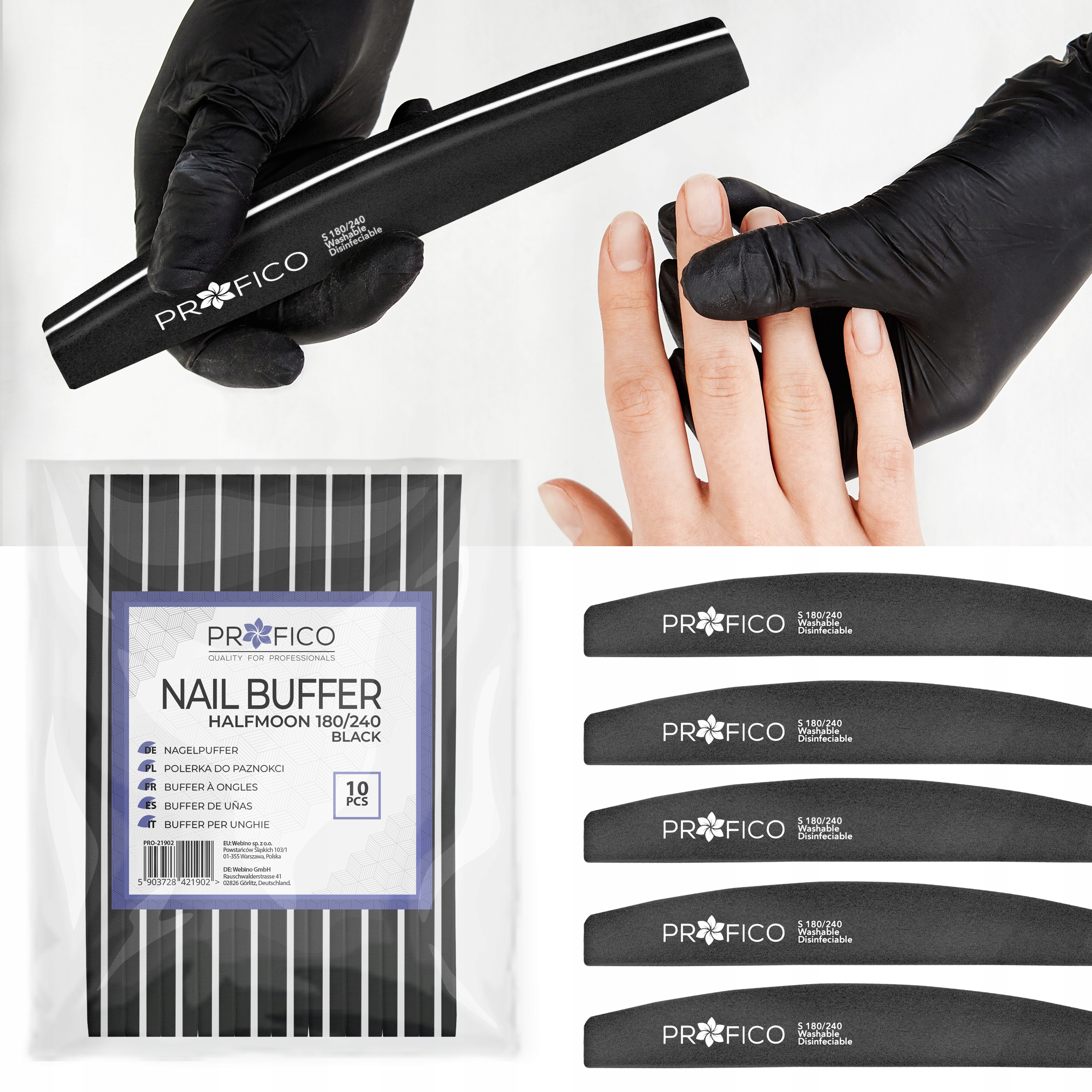 

Profico Polerka pilnik paznokci 180/240 łódka 10sz