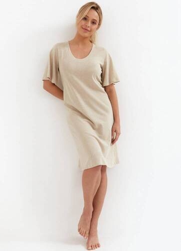 268 Košile Noční Cana béžová viskózová krátký rukáv
