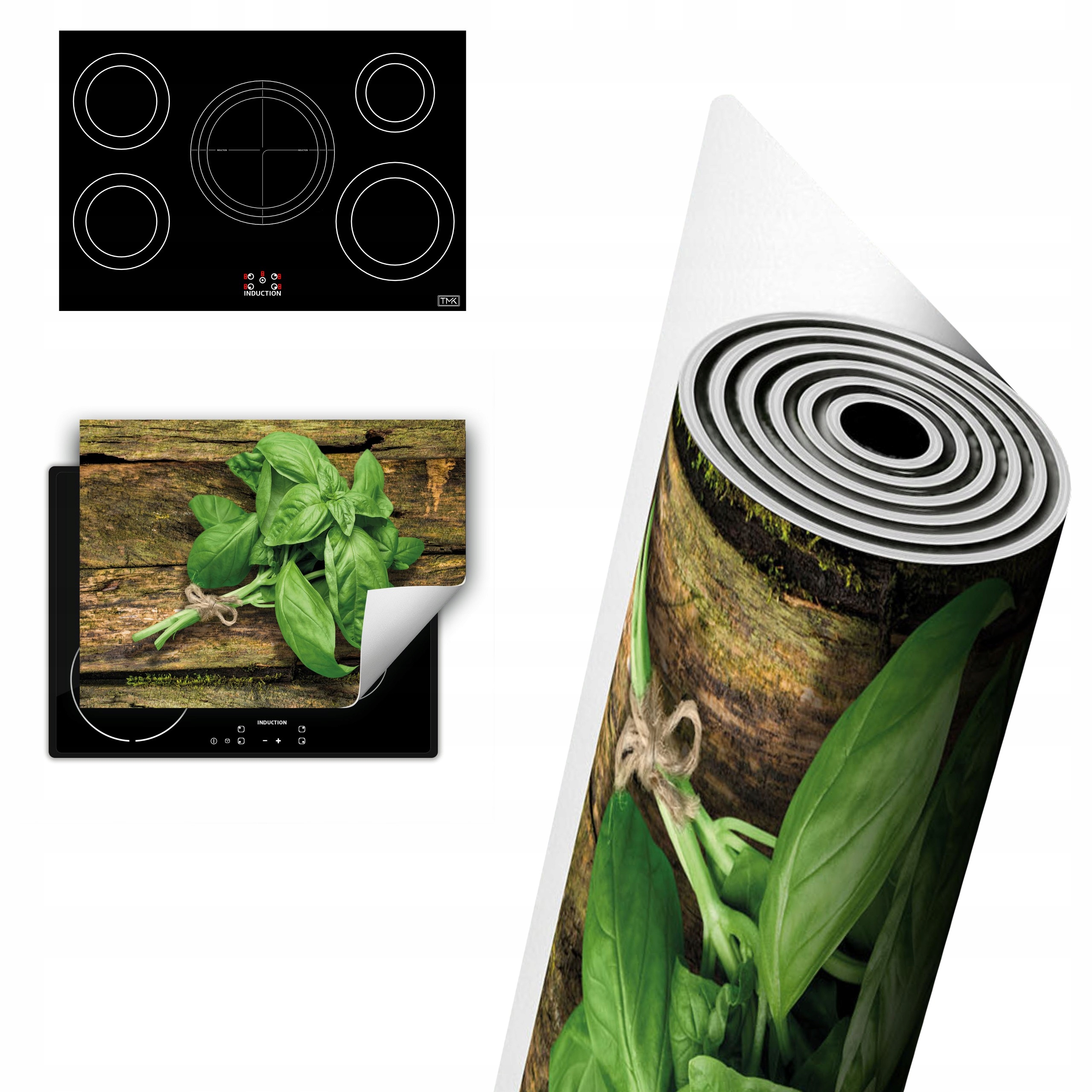 Vinylová Ochrana Na Indukci Pracovní Deska 80x52 dřevo bazalka