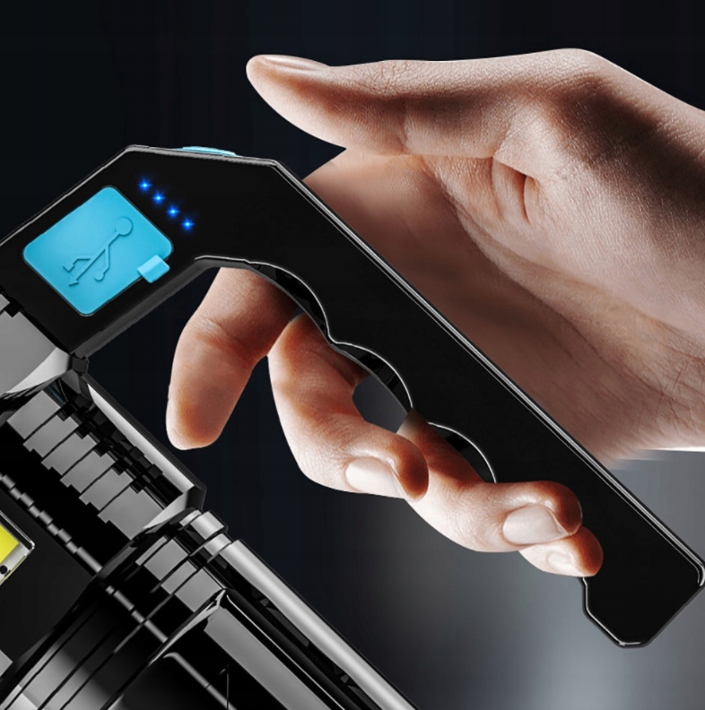 MOCNA AKUMULATOROWA LATARKA REFLEKTOR SZPERACZ LED Zasilanie akumulatorowe