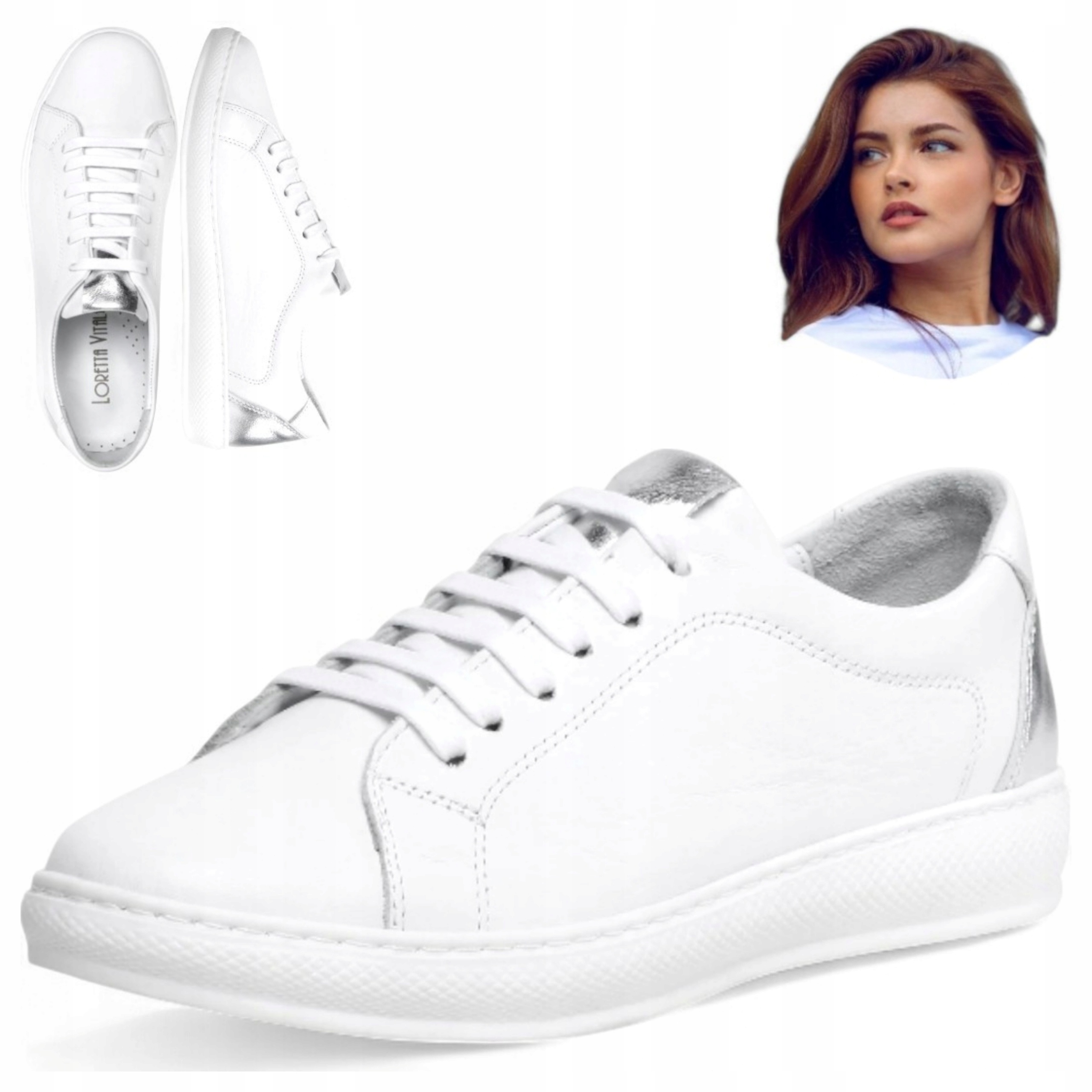 Dámské kožené polobotky Loretta Vitale 39 Tenisky bílé na platformě