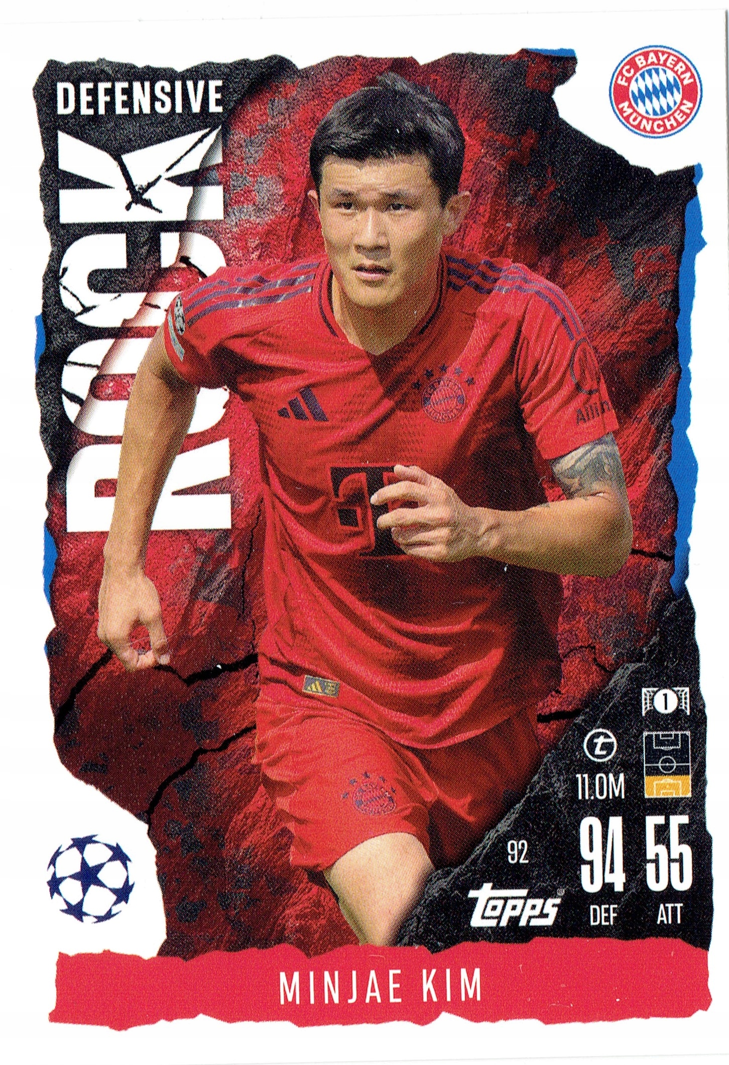 Topps Match Attax Extra 2025 Defensive Rock 92 Min-jae Kim Bayern Munchen