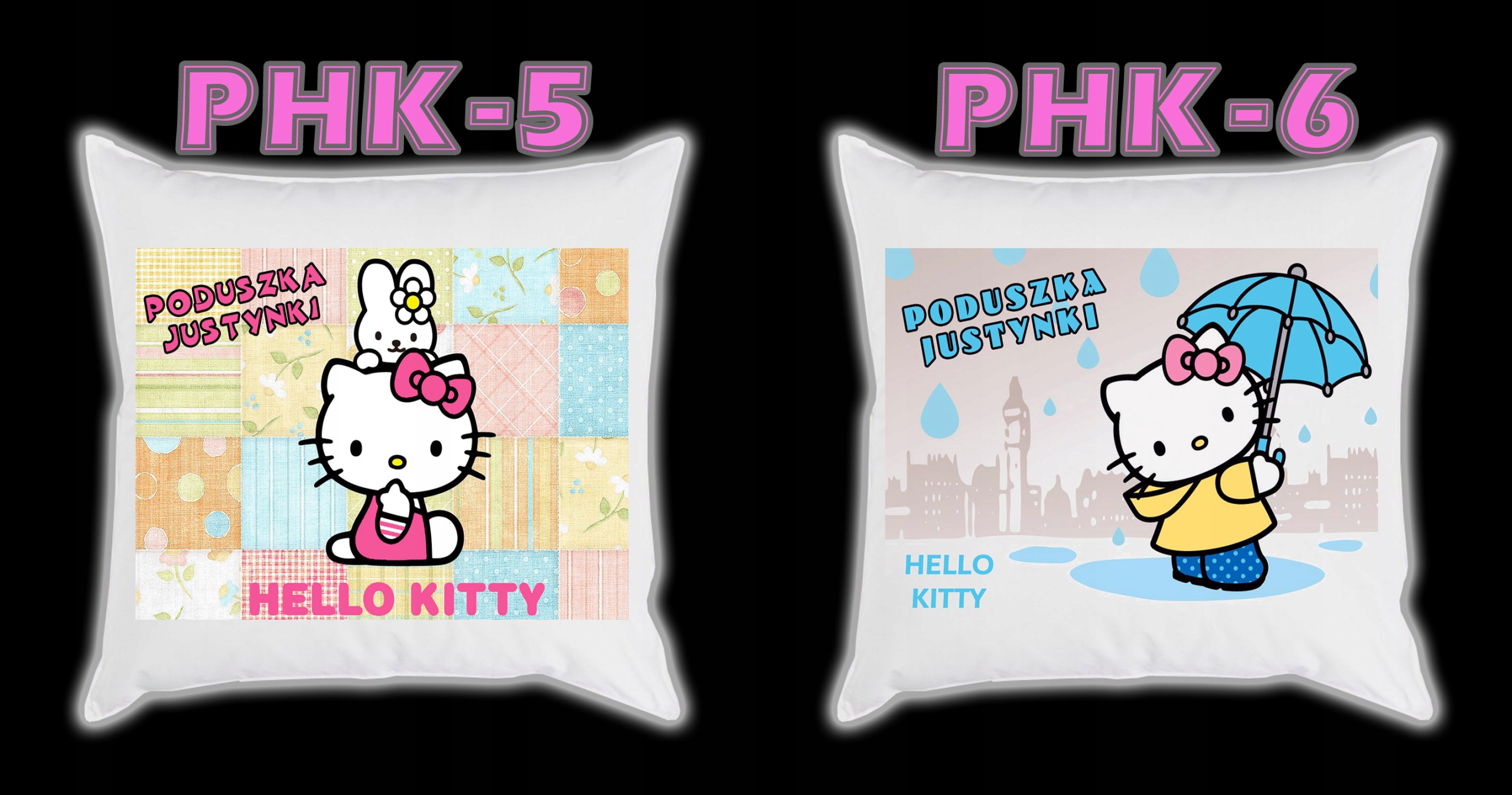 PODUSZKA Hello Kitty + IMIĘ DZIECKA PREZENT Długość 40 cm