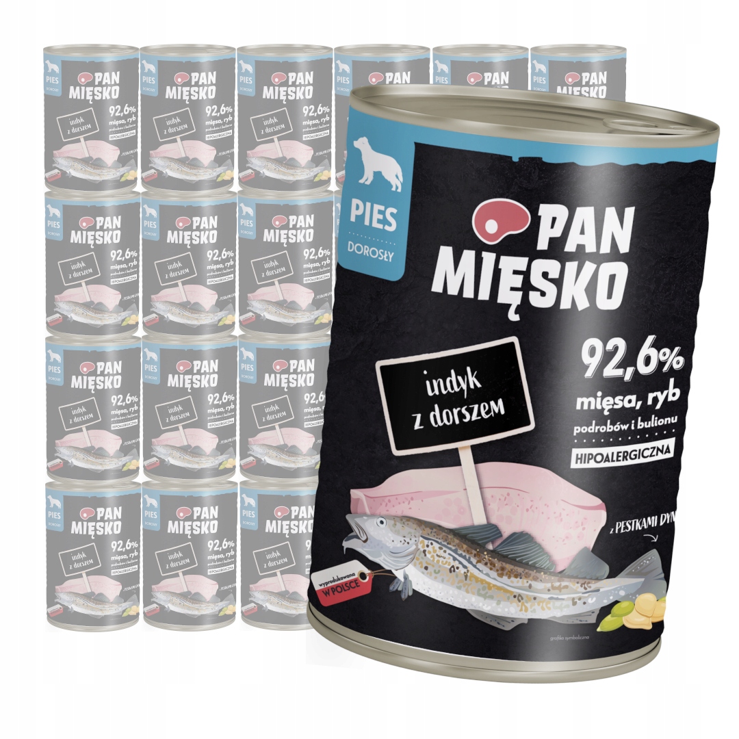 Pan Mięsko Mokré Krmivo Pro Psa Krůta S Treskou 24x400g