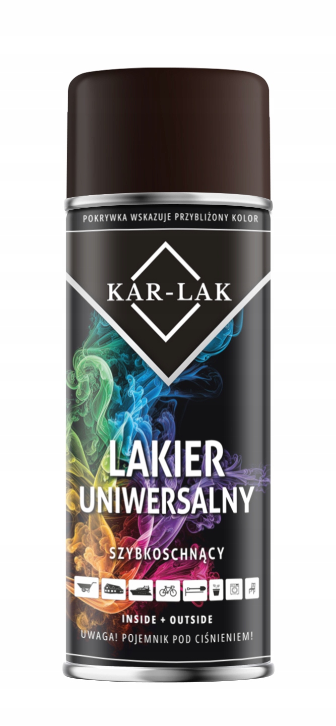 Kar-lak Ral 8017 Półmat Brązowy Czekoladowy Farba Lakier Alkid Spray 400 ML