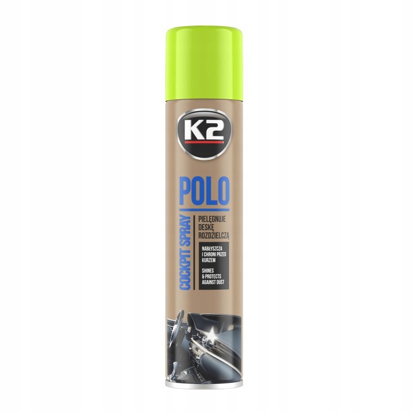K2 Polo Cockpit 300 ML Zielone Jabłko Pielęgnuje deskę rozdzielczą