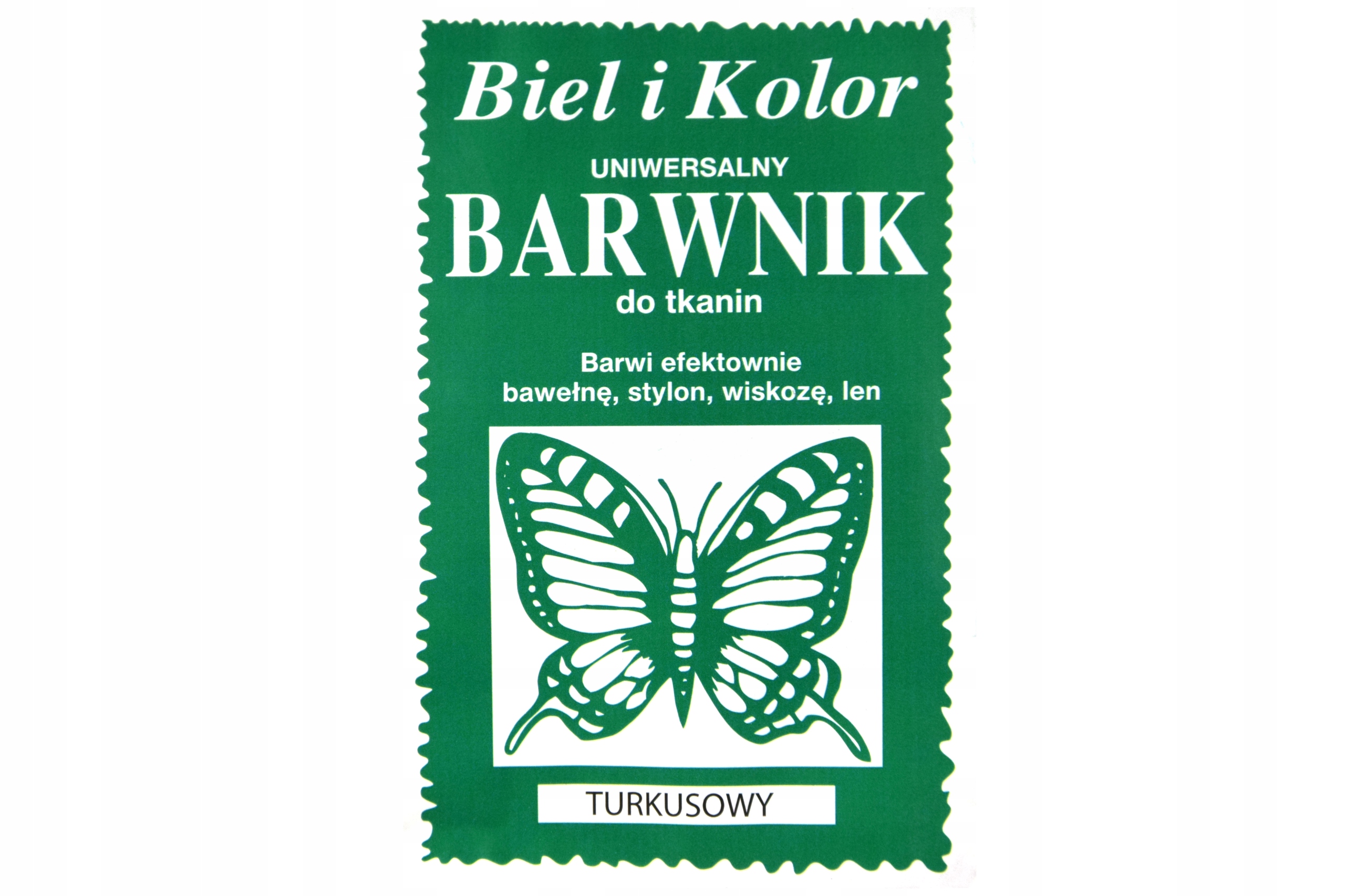 

Barwnik do tkanin Biel i kolor turkusowy