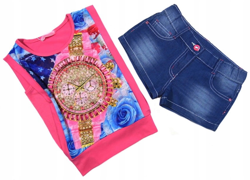 

komplet Top szorty jeans 3547 Marion 10Y pink